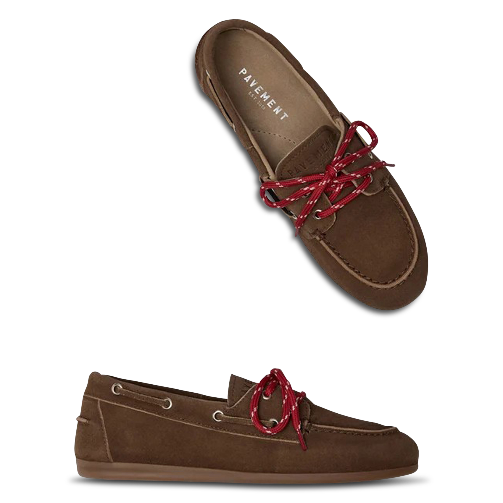 Mocassins à lacets en cuir suédé PAVEMENT Marron