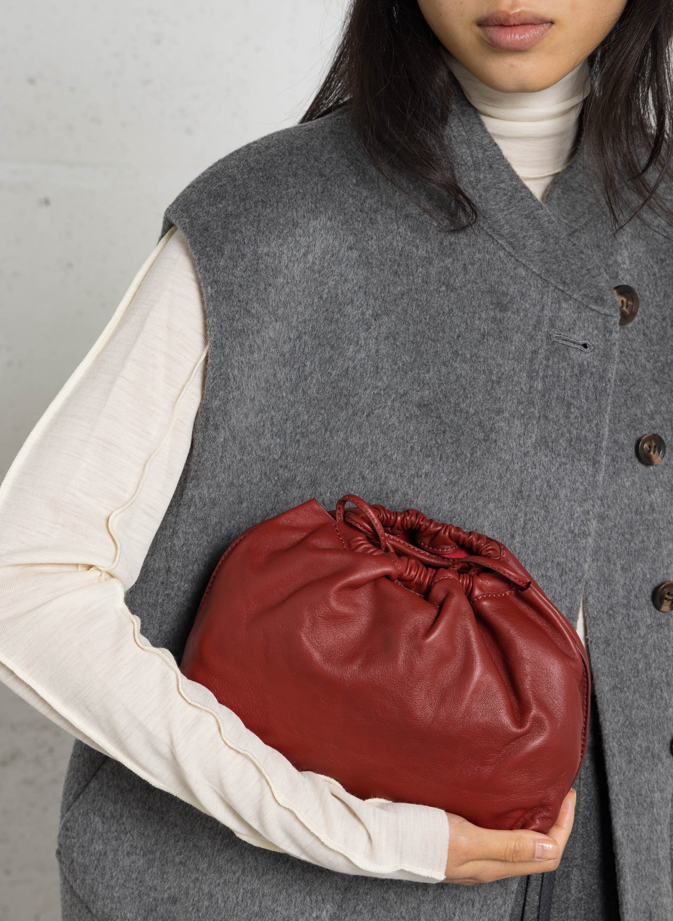 Sac bandoulière en cuir  SOEUR Rouge