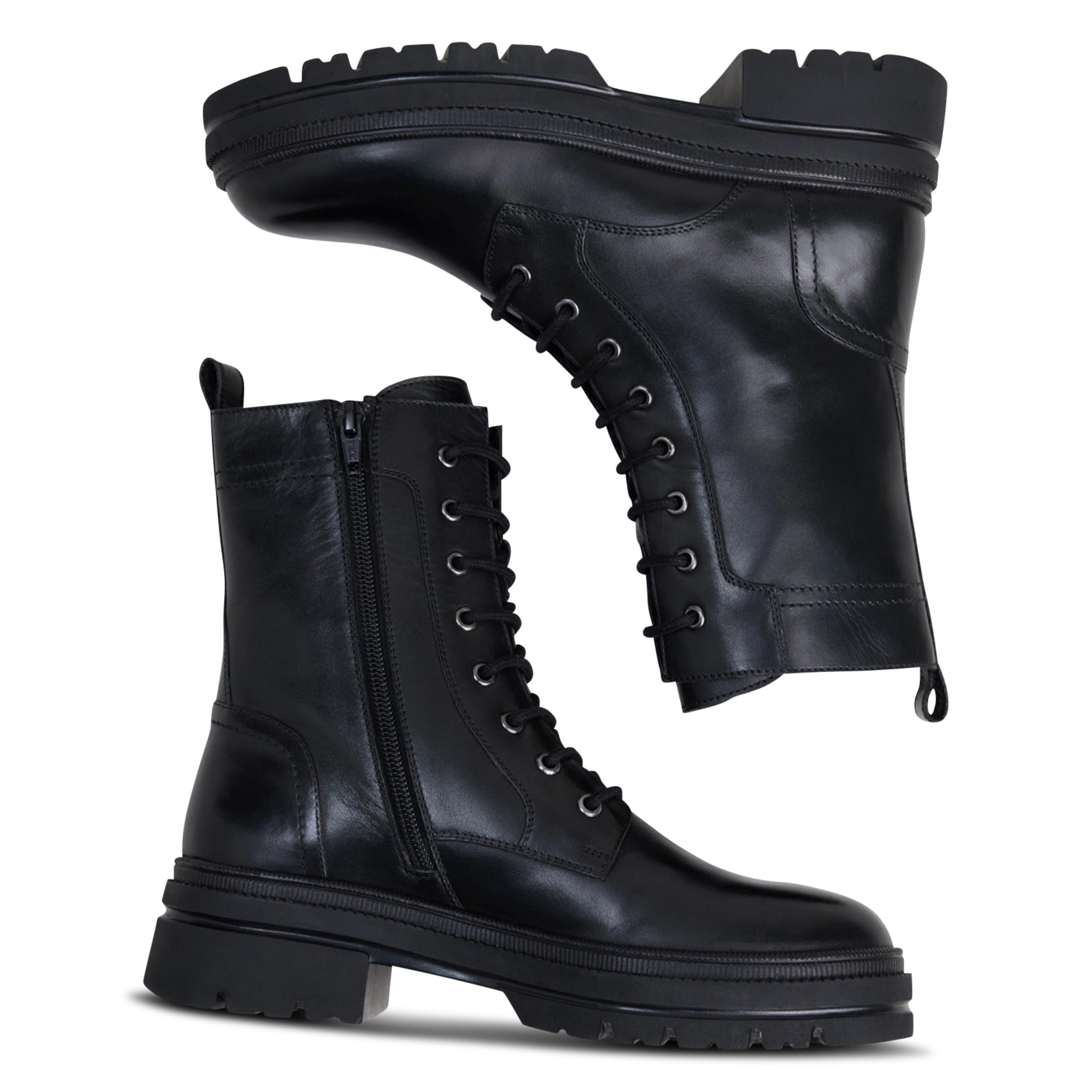 Boots à lacets en cuir JONAK Noir
