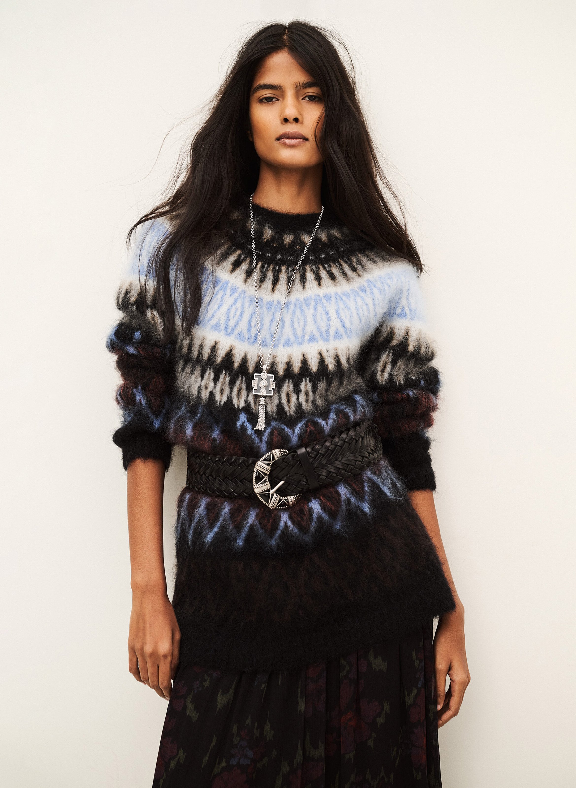 Pull droit col rond en laine mélangée BA&SH Multicolore
