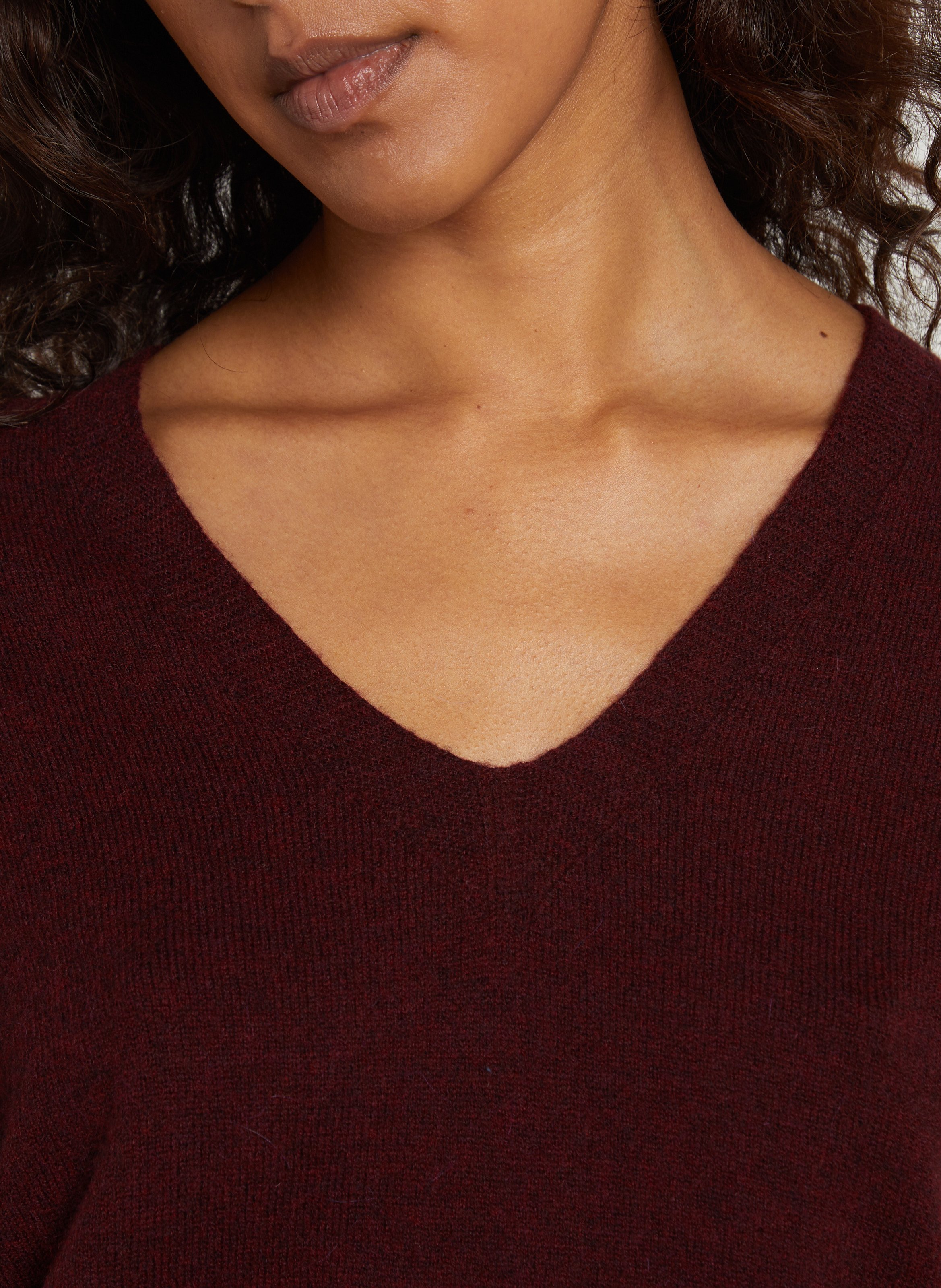 Pull droit col v en laine MAISON 123 Rouge