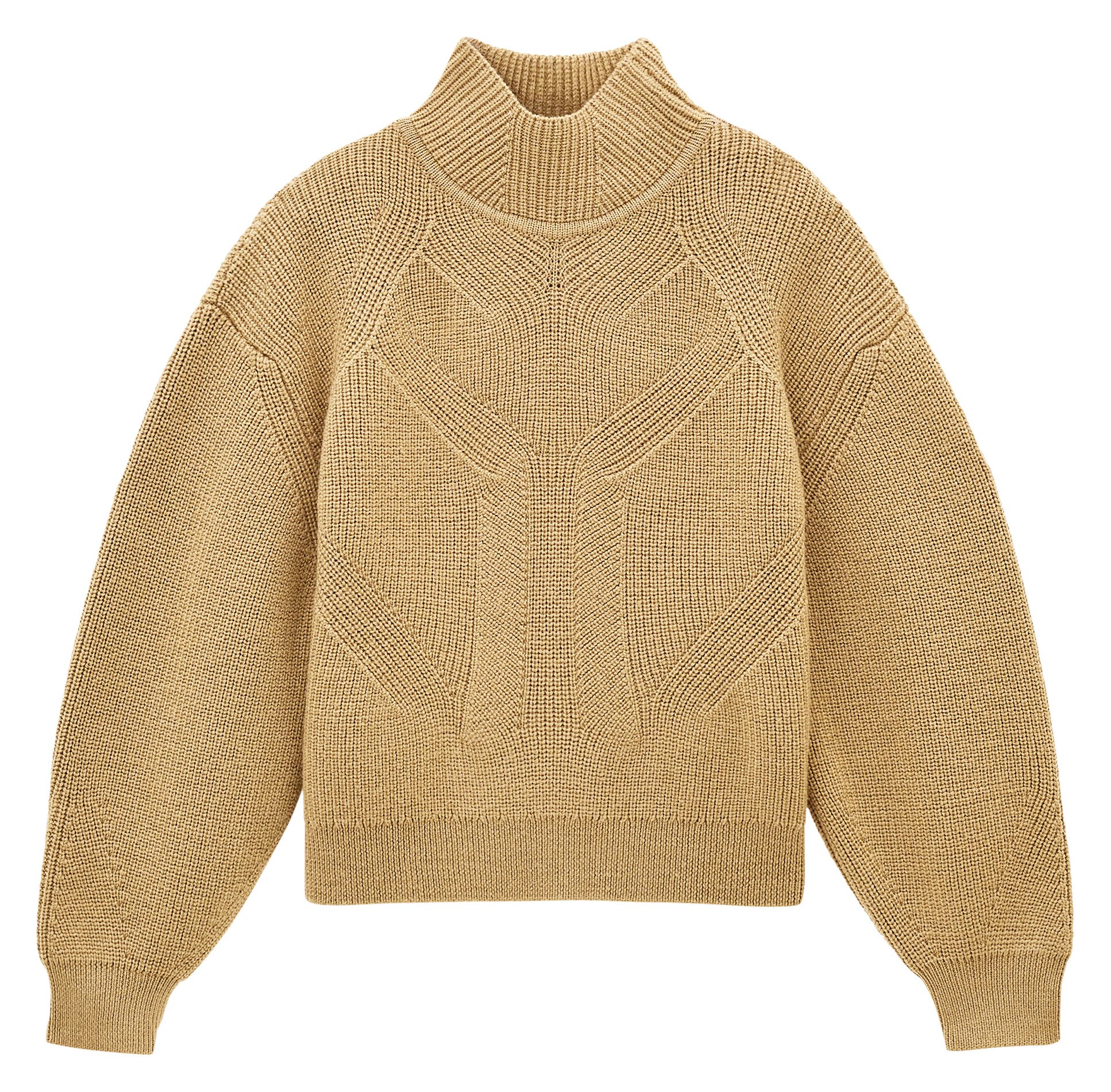 Weiter Wollpullover mit Stehkragen BA&SH Braun