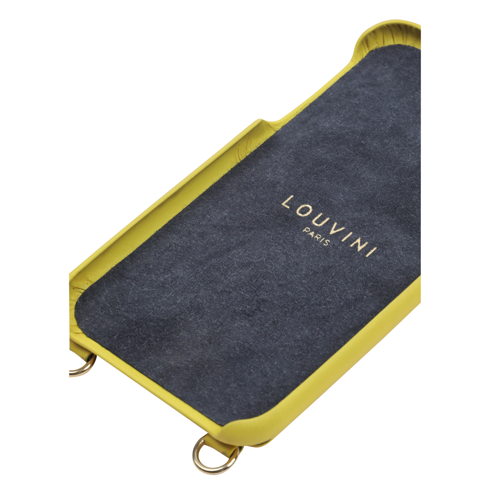 Etui pour iPhone avec pochette en cuir  Jaune