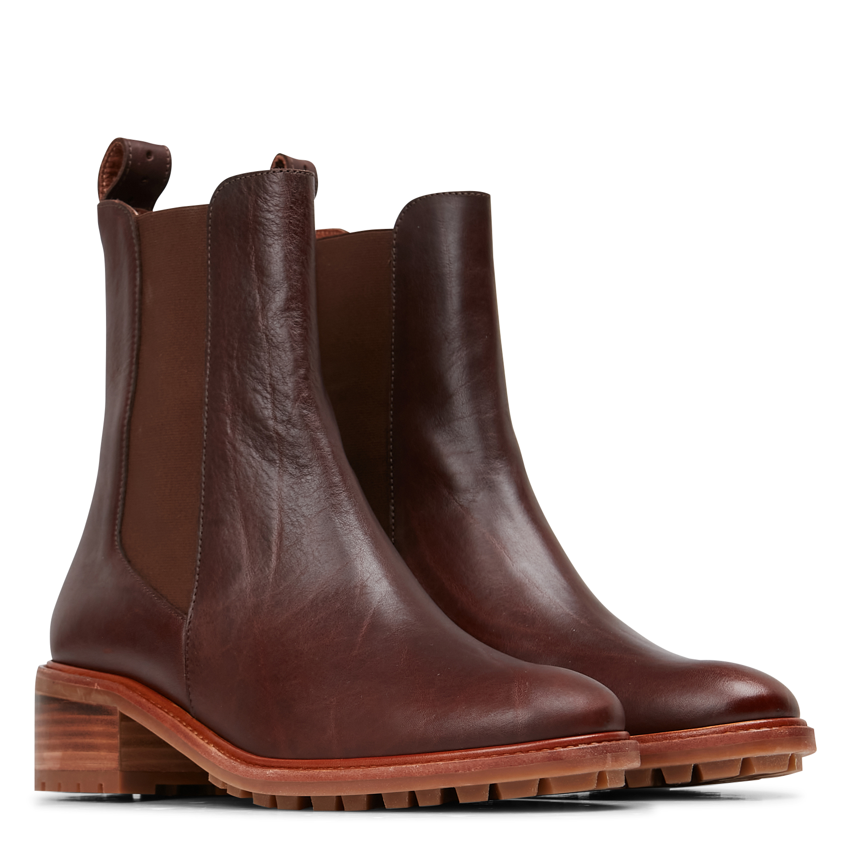 Bottines en cuir SESSUN Marron