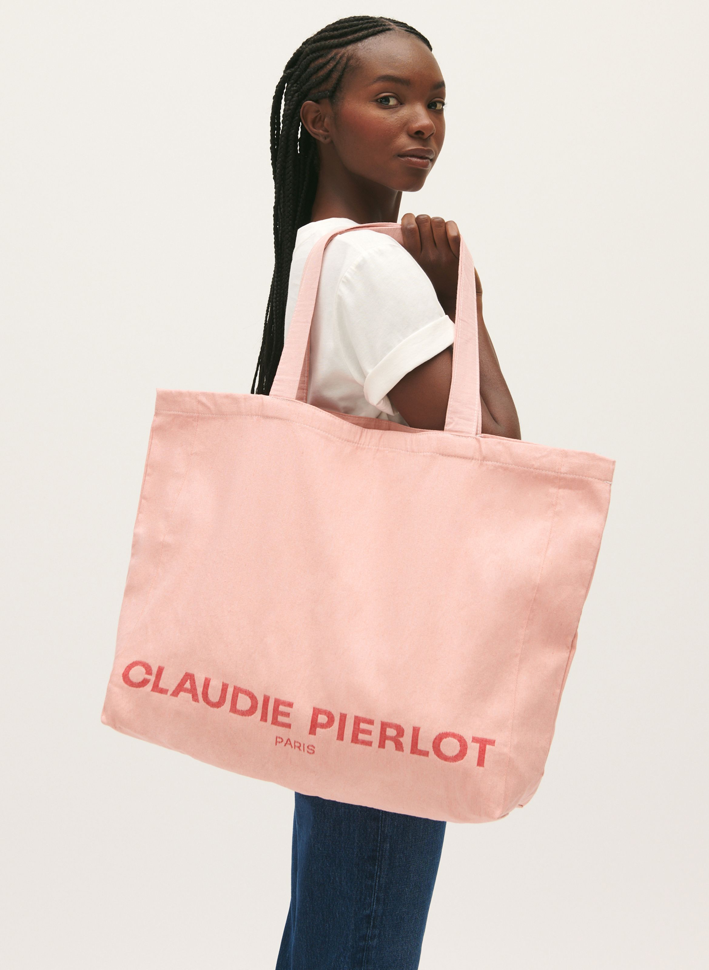 Recycled Cotton Tote Bag Rose Pale Claudie Pierlot Women Place