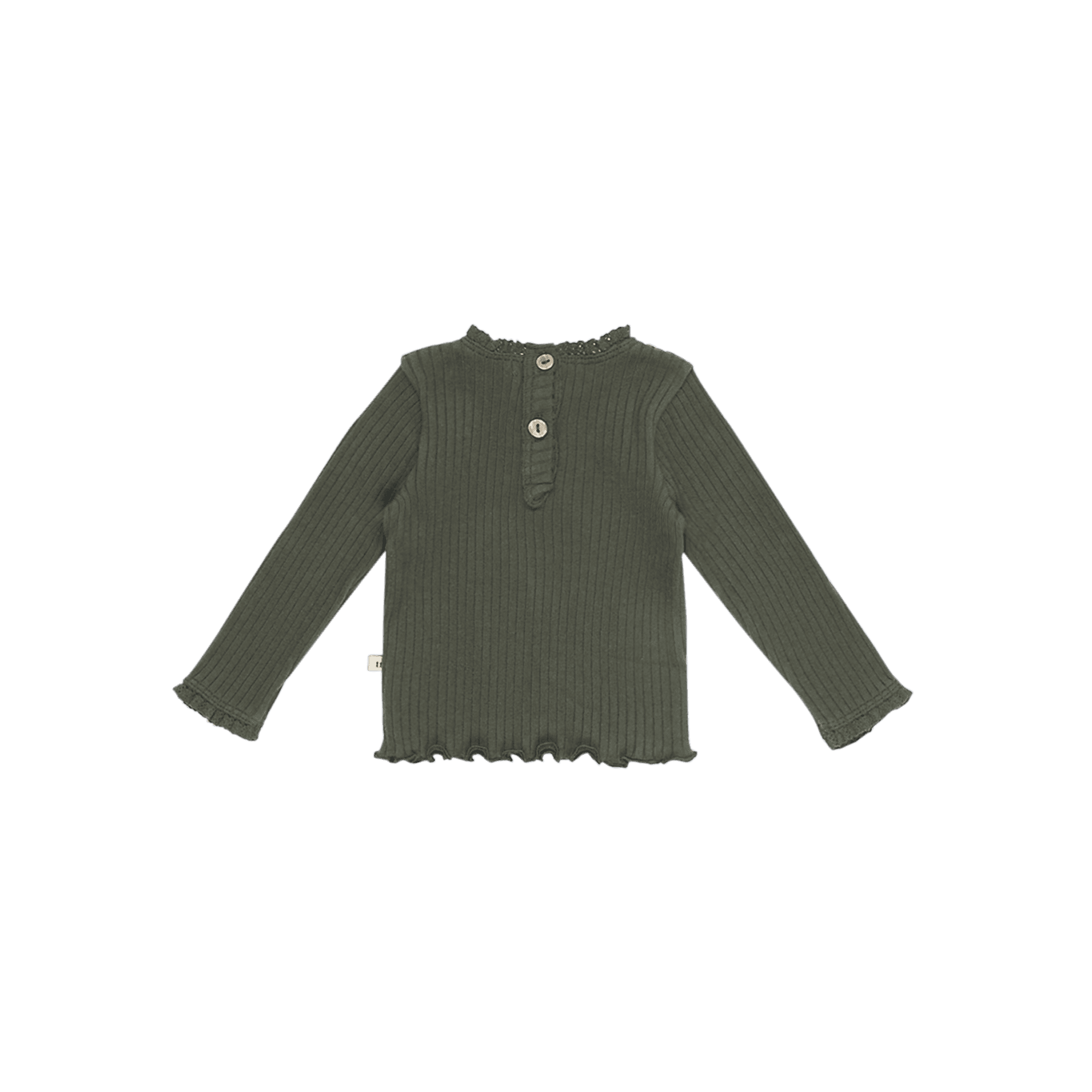 Tee-shirt col montant côtelé en coton THE NEW SOCIETY Vert