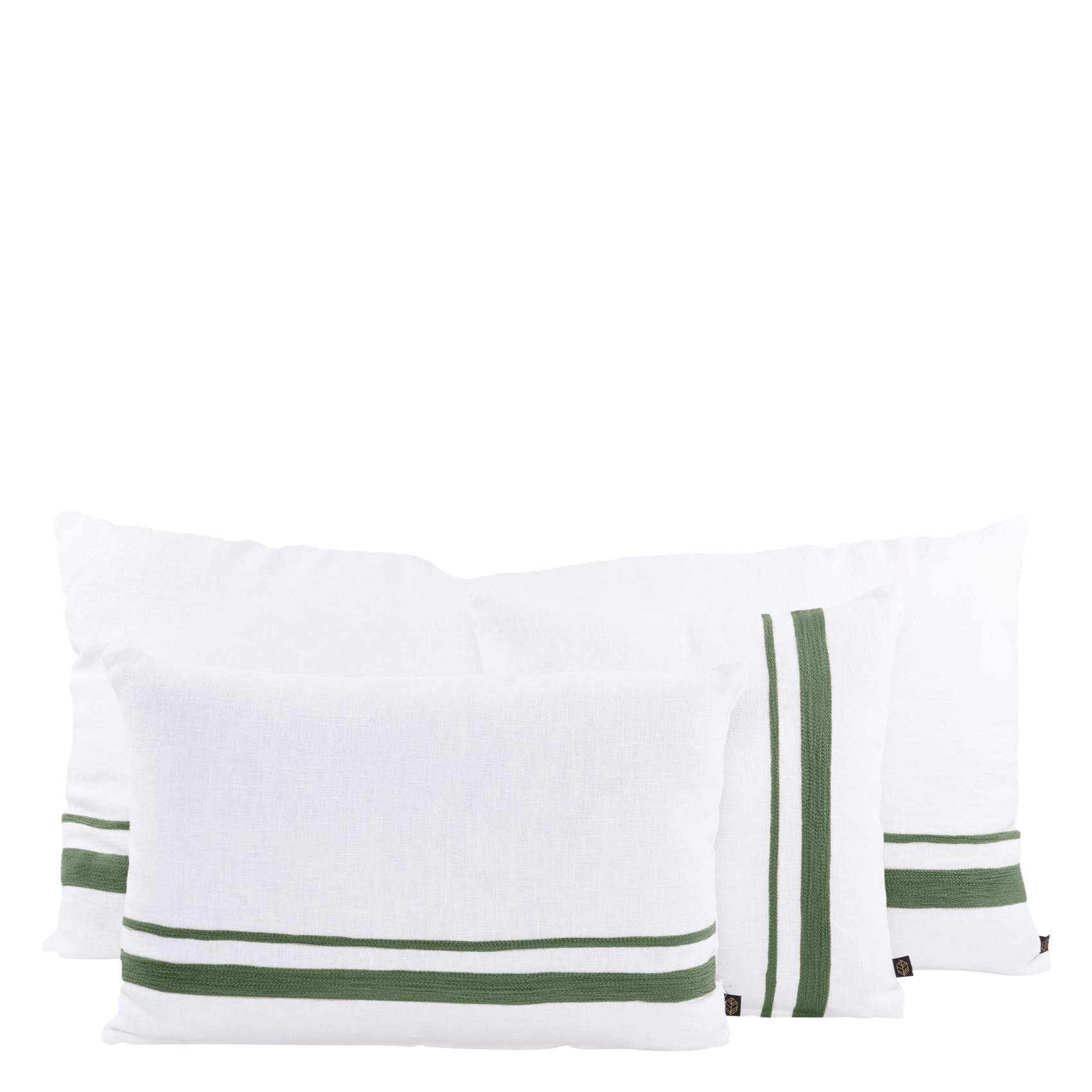 Linnen kussenhoes met print HARMONY HAOMY Groen