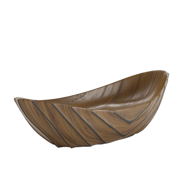 Large decorative cut design wood effect POTIRON PARIS Brown