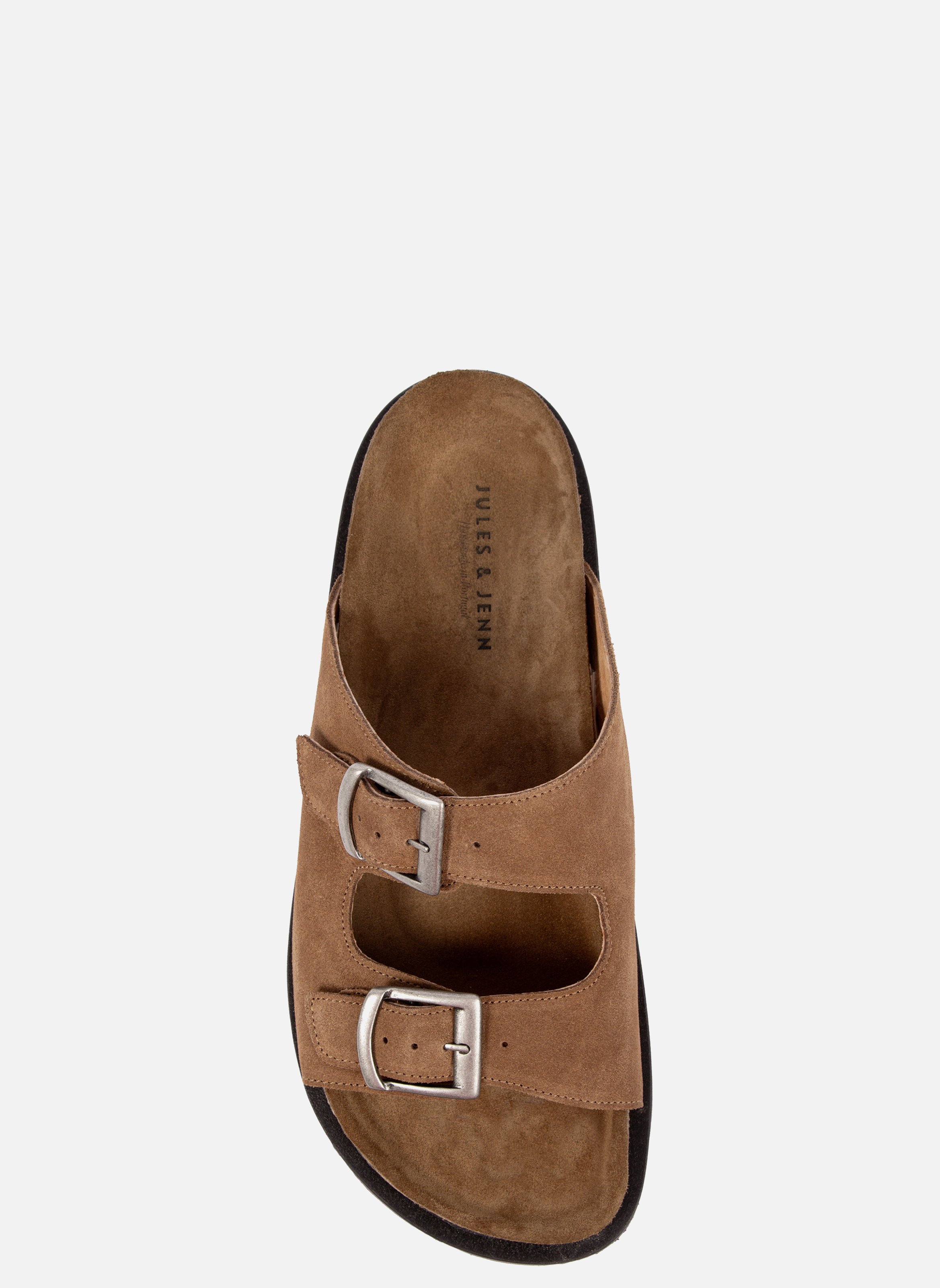 Cork leather suede mules JULES & JENN Brown