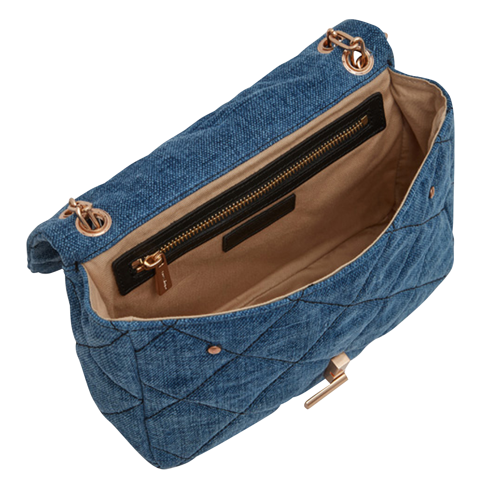 Linen crossbody bag VANESSA BRUNO Blue