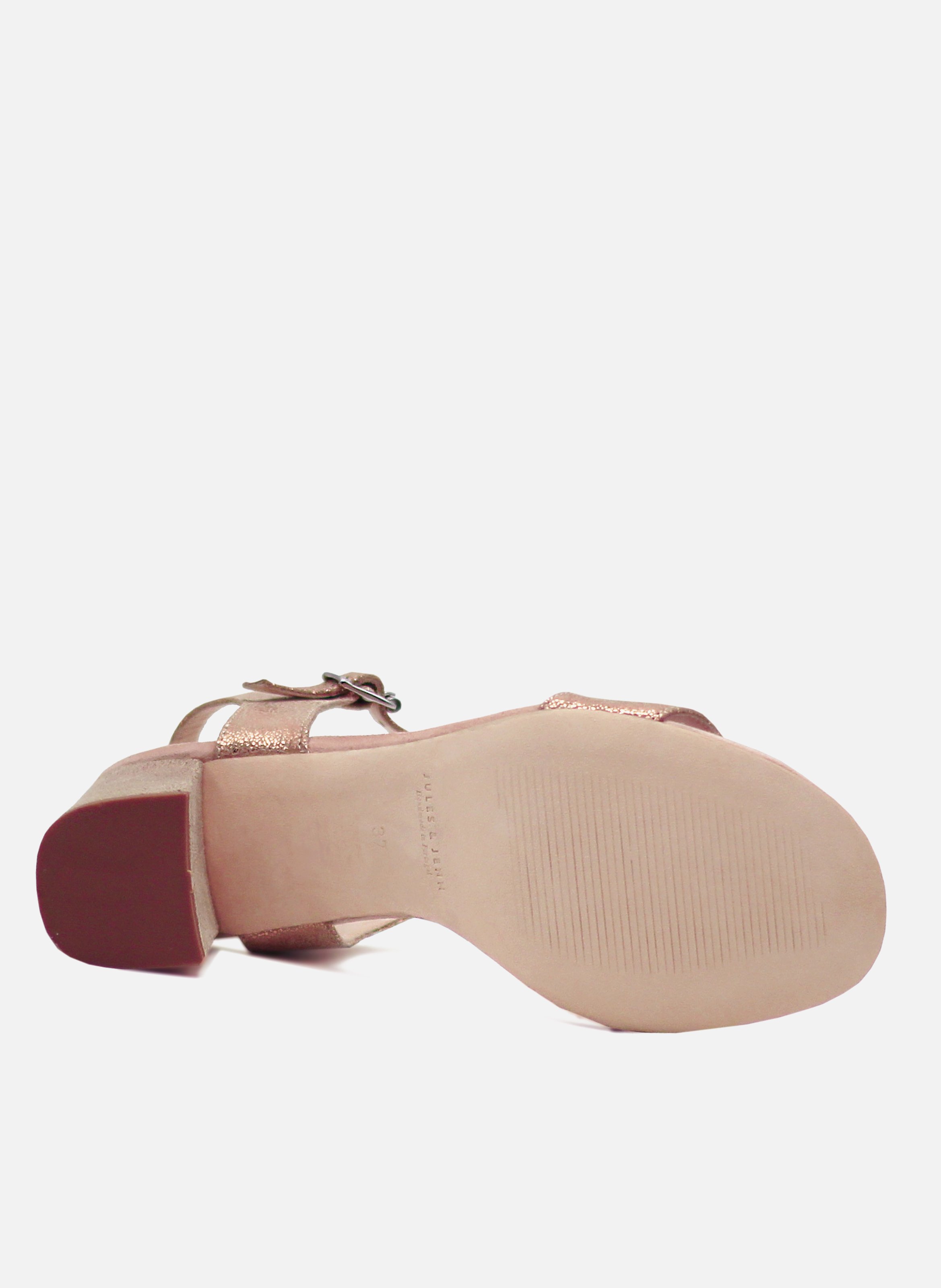Heeled metallic leather sandals JULES & JENN Pink