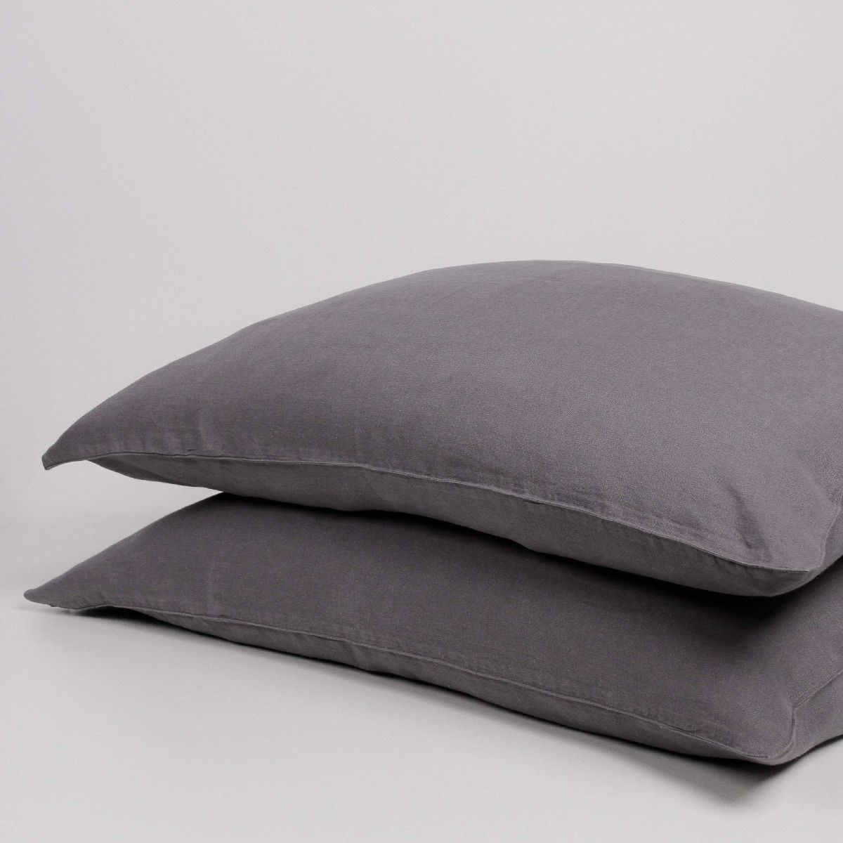 Solid washed linen pillowcase TODAY LINGE DE MAISON Grey