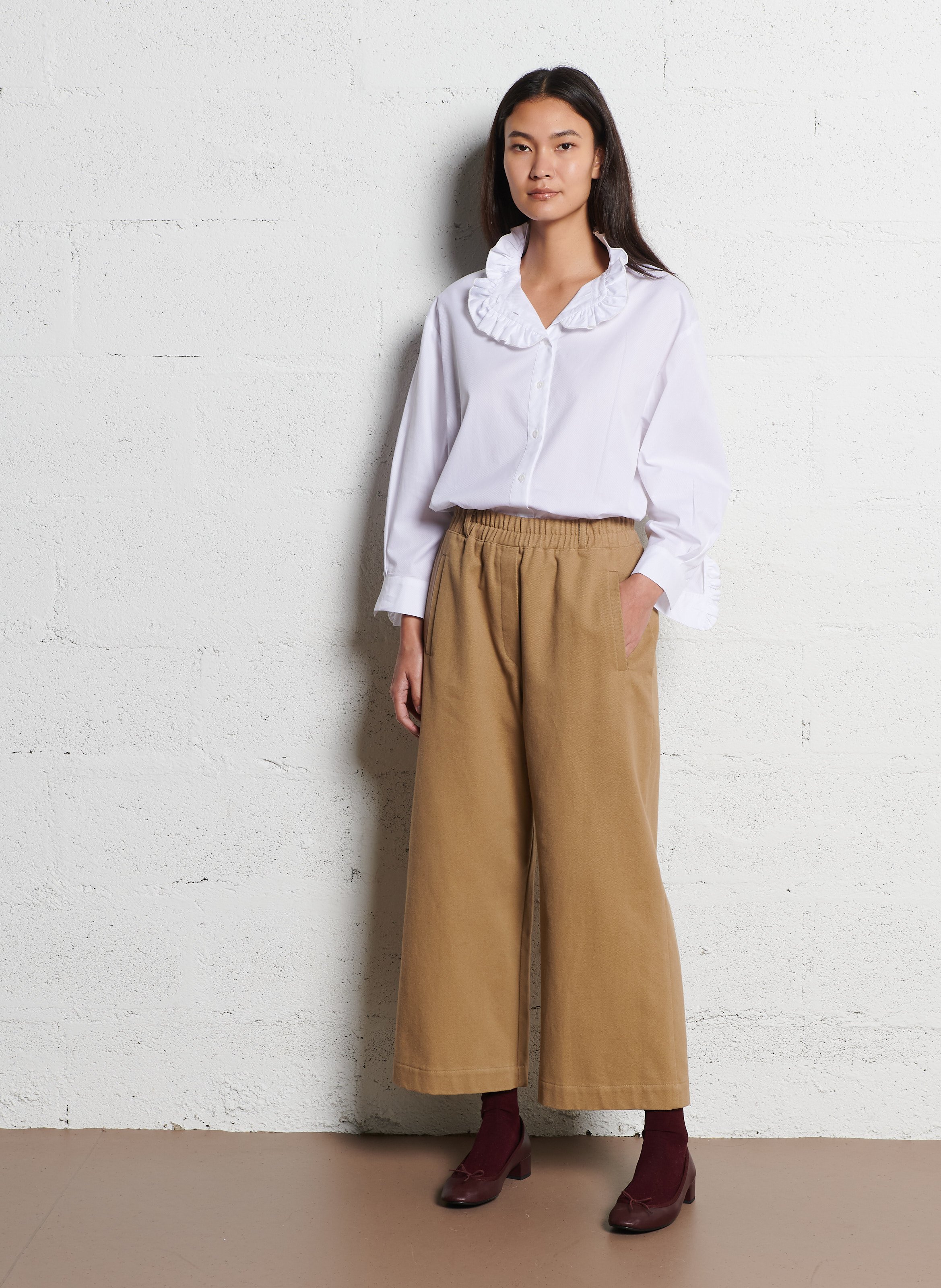 Oversized, gestreepte katoenen blouse SUZIE WINKLE Wit