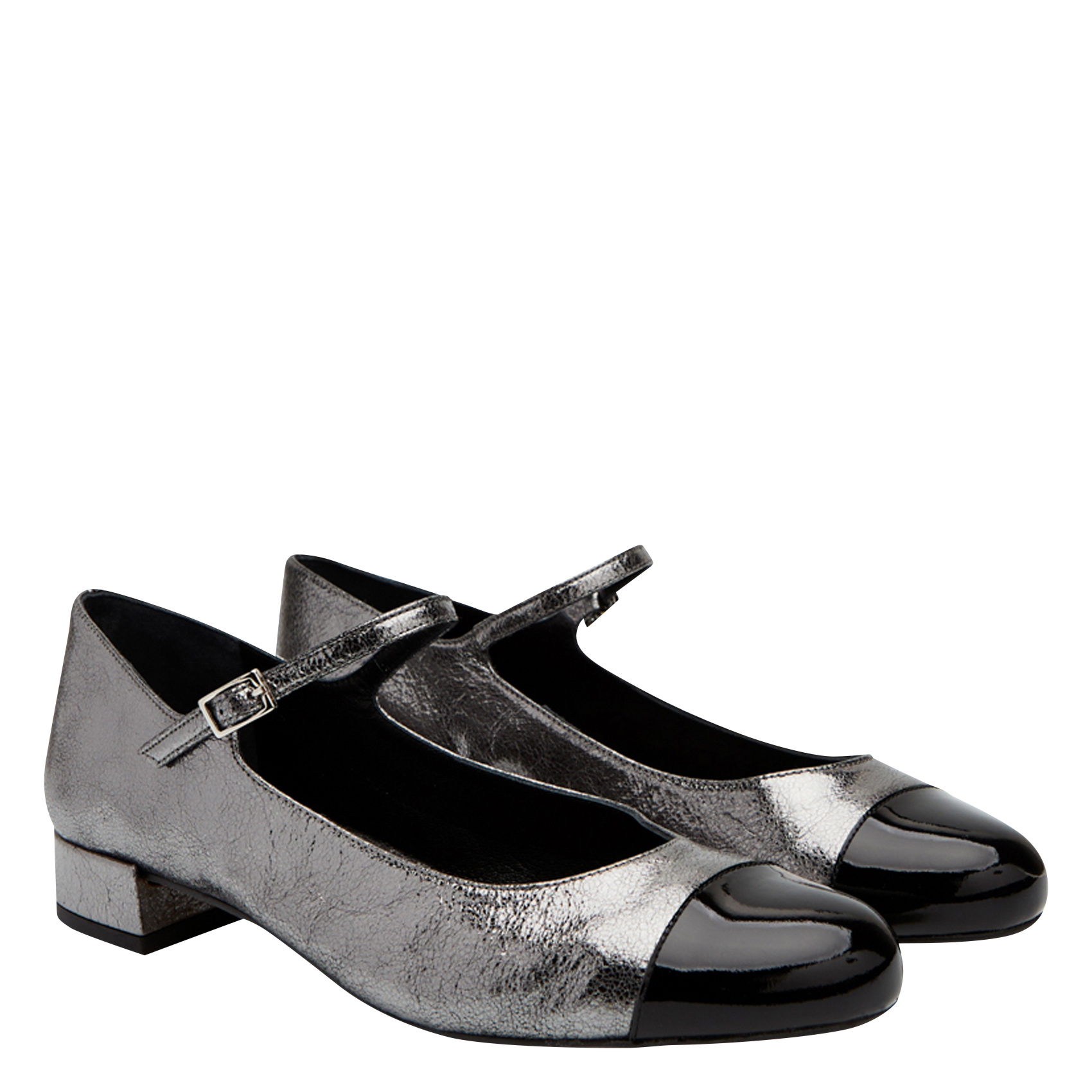 Ballerines en cuir AUGUSTA Argent