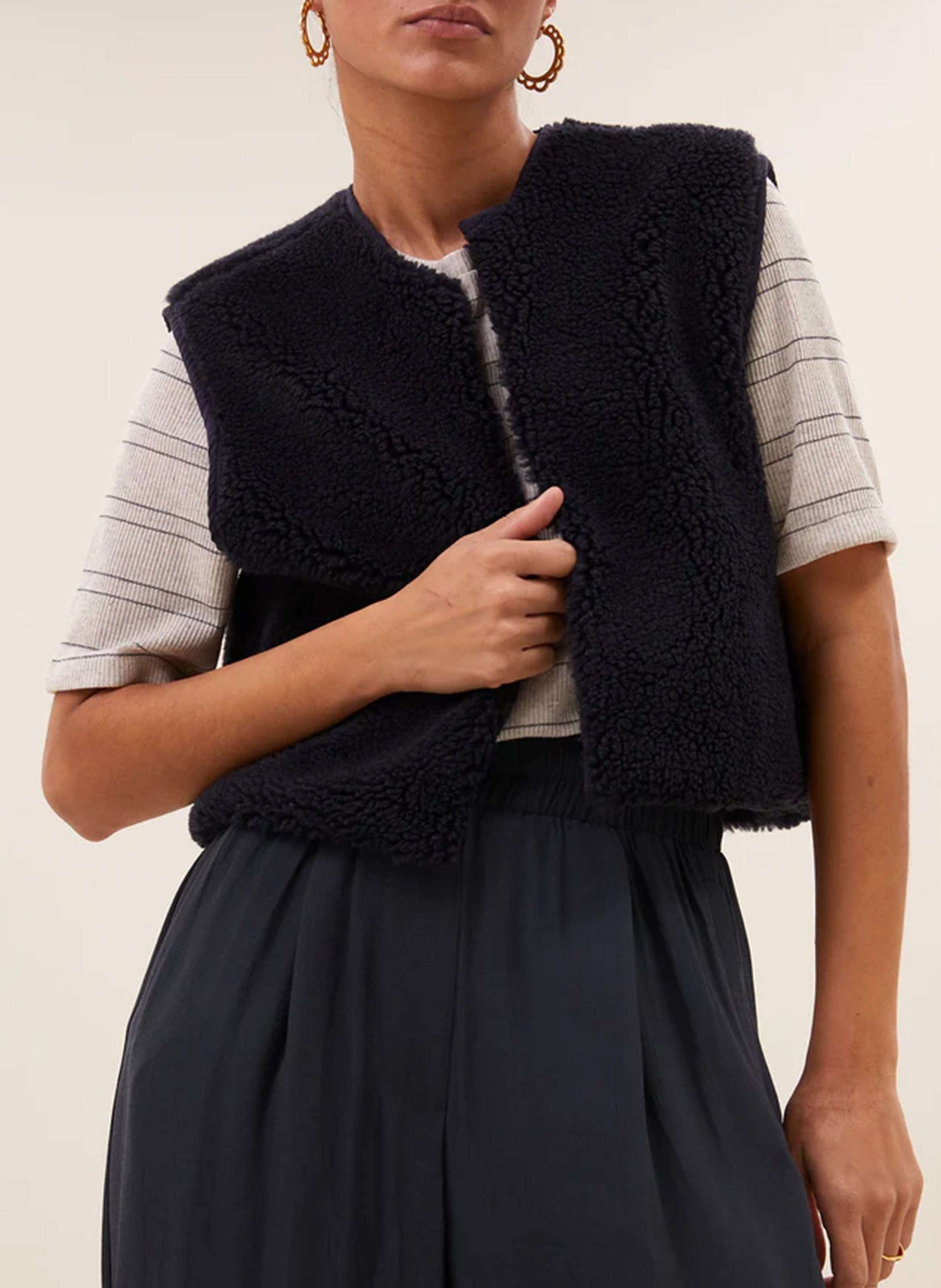 Straight faux fur cardigan BY BAR Blue