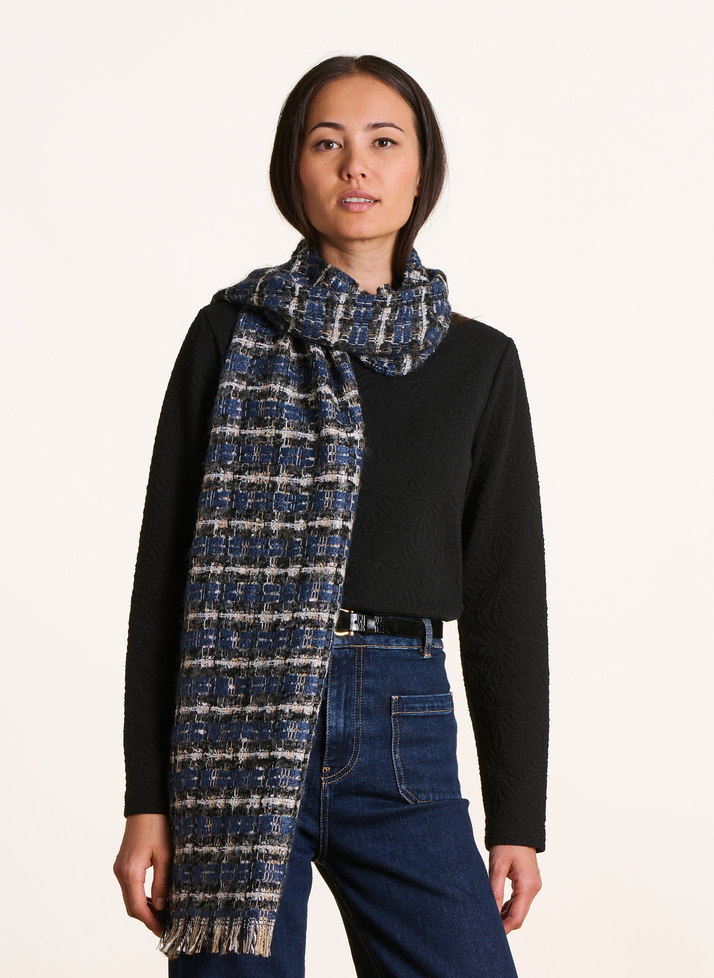 Echarpe rectangulaire à carreaux LA FEE MARABOUTEE