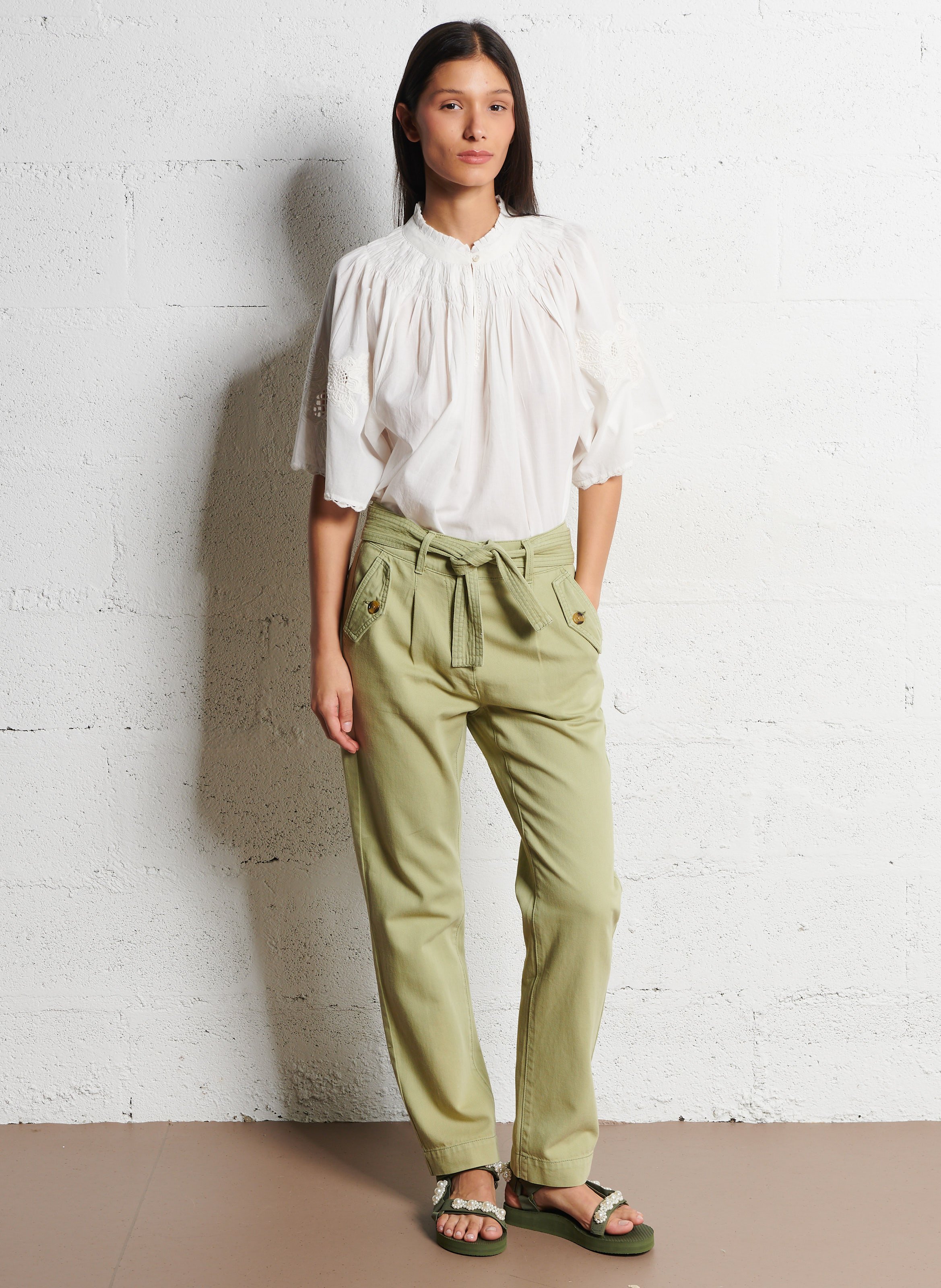 Sandales plates à scratch ARIZONA LOVE Kaki