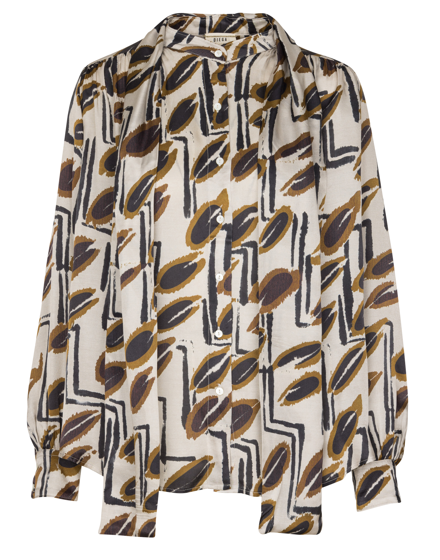 Chemise ample imprimée avec écharpe DIEGA Orange