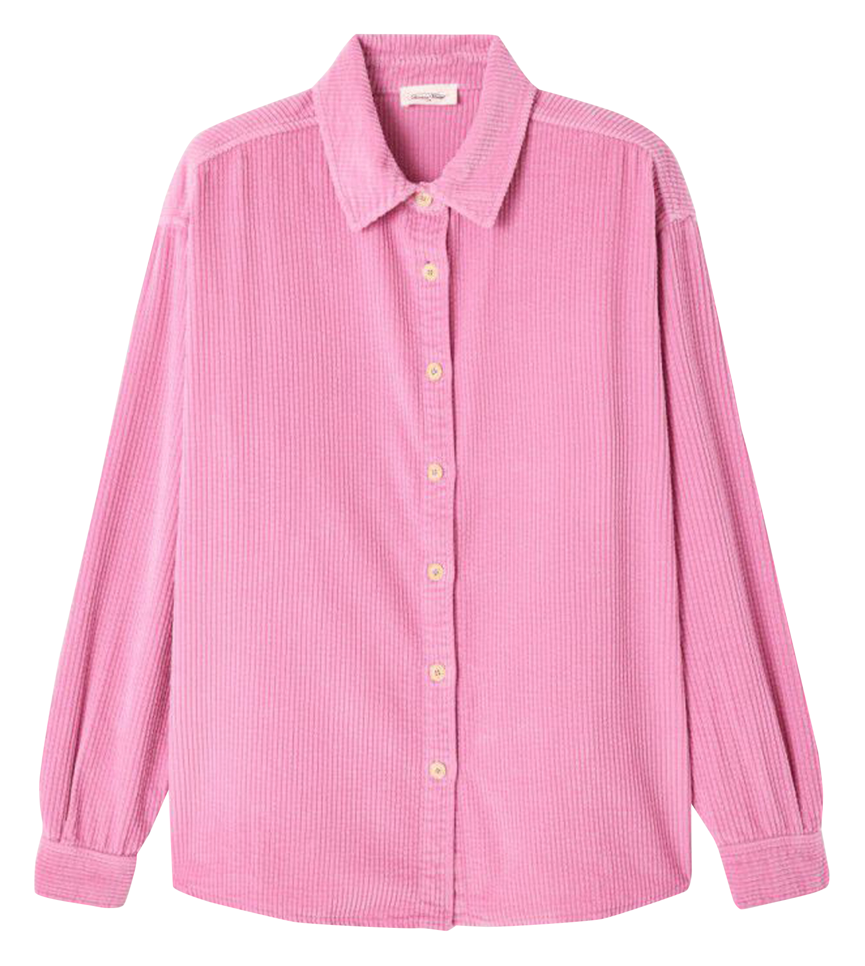 Blouse van corduroy met klassieke kraag AMERICAN VINTAGE Roze