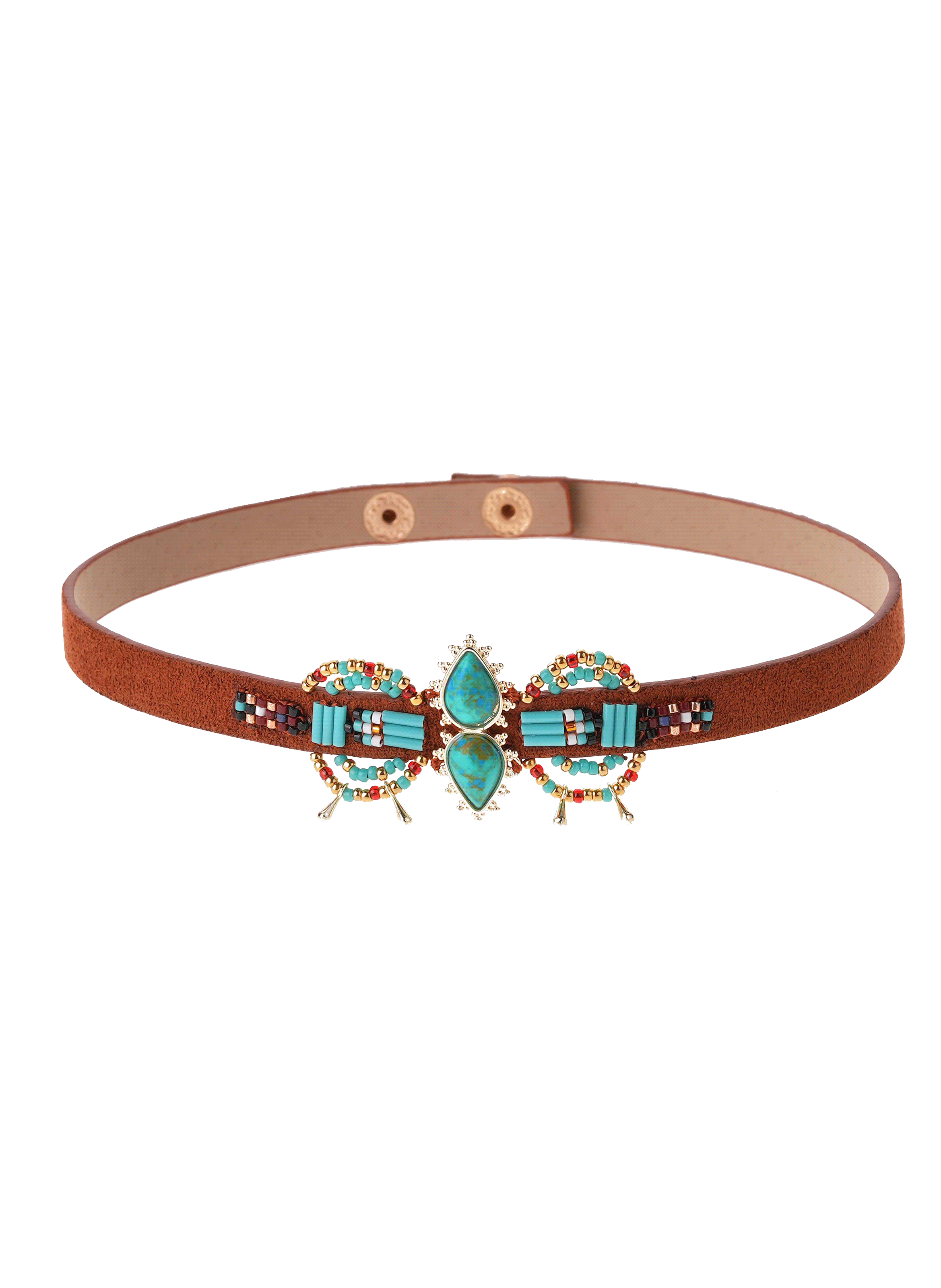 Suede choker necklace with pearls HIPANEMA Blue