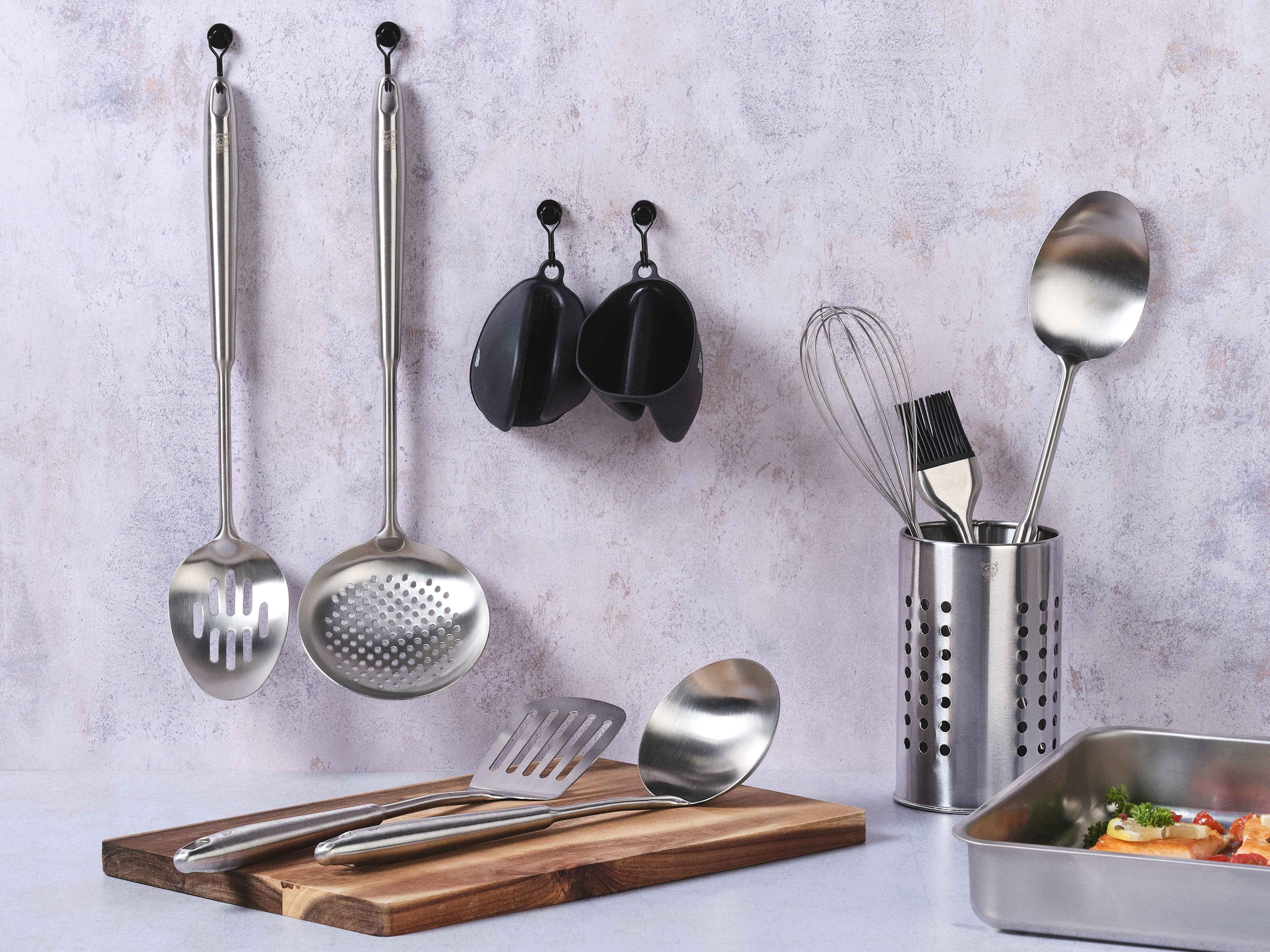 Stainless Steel Kitchen Utensil Set - 10 pieces BJORN Grey