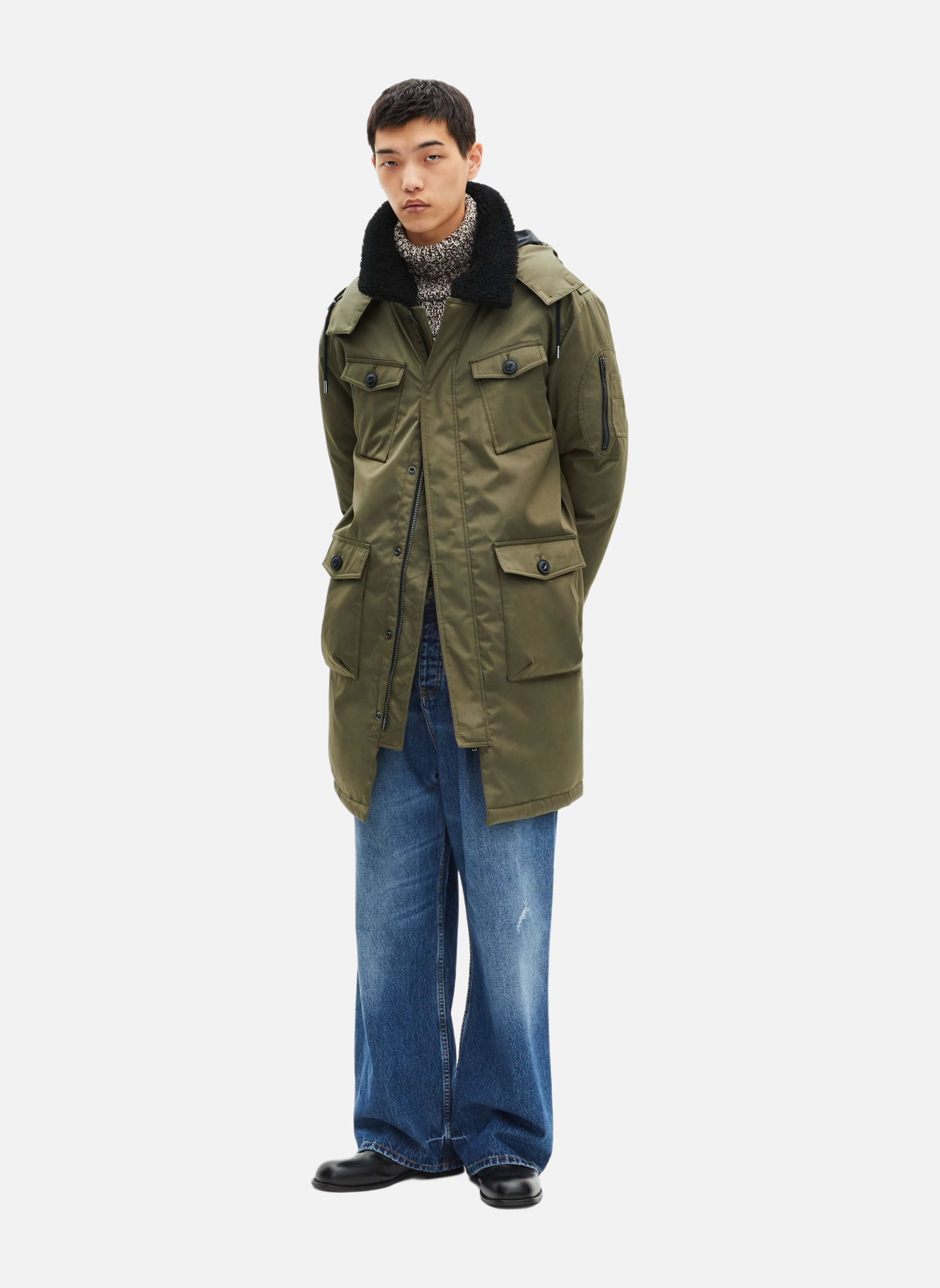 Parka with sherpa collar THE KOOPLES Green
