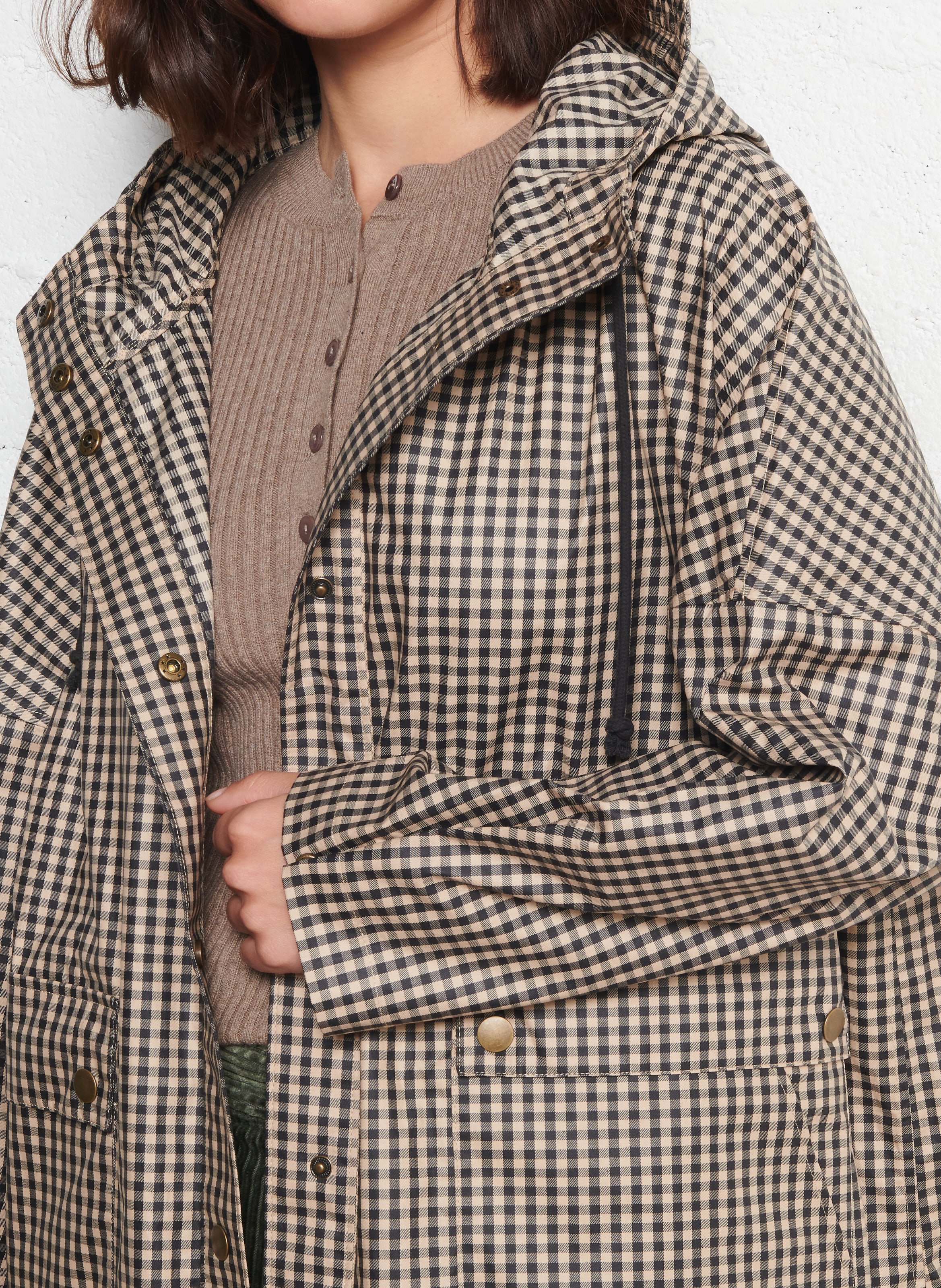 Lange wijde bedrukte jas LEON & HARPER Beige