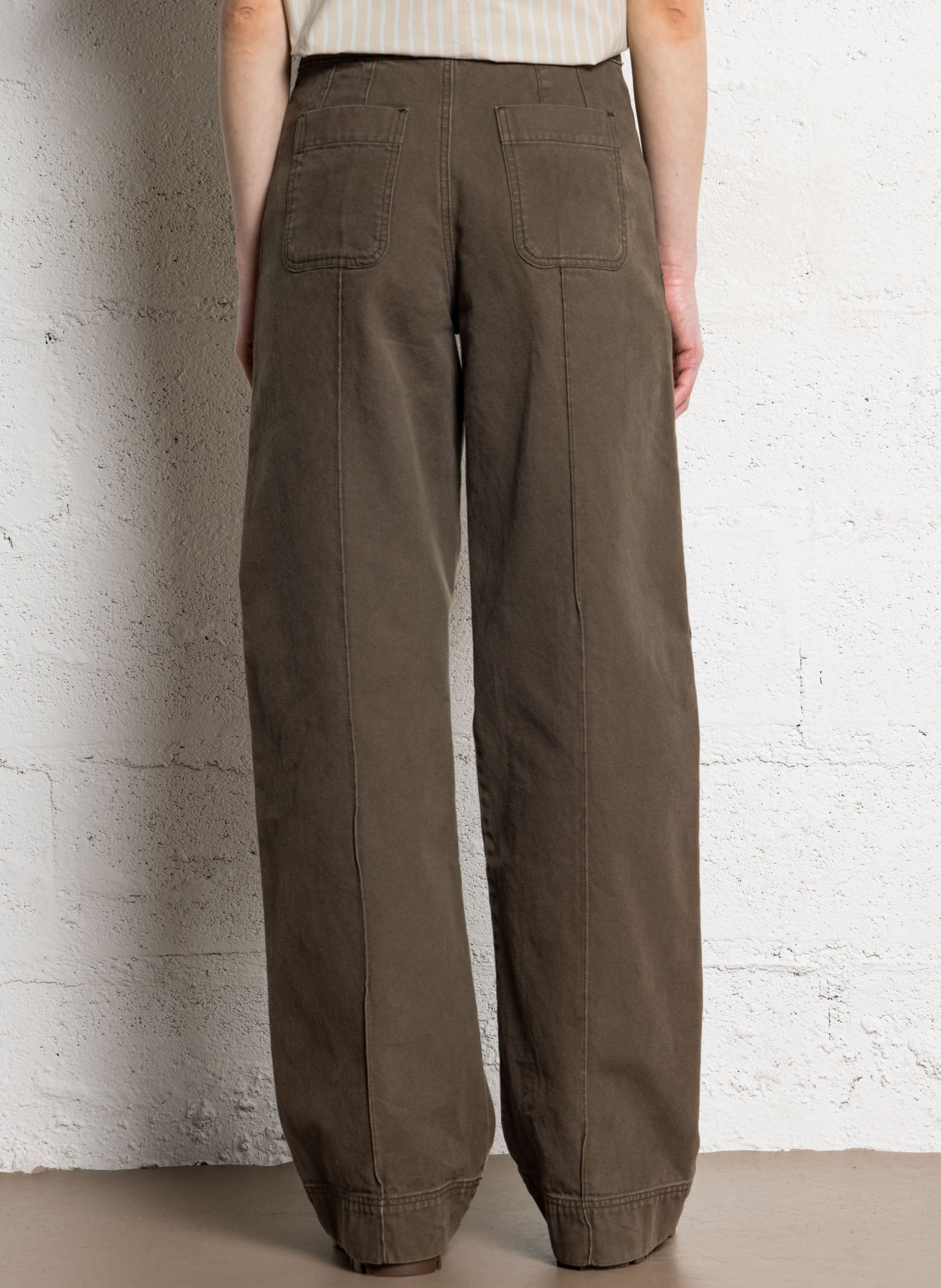Wide cotton trousers  SOEUR Khaki