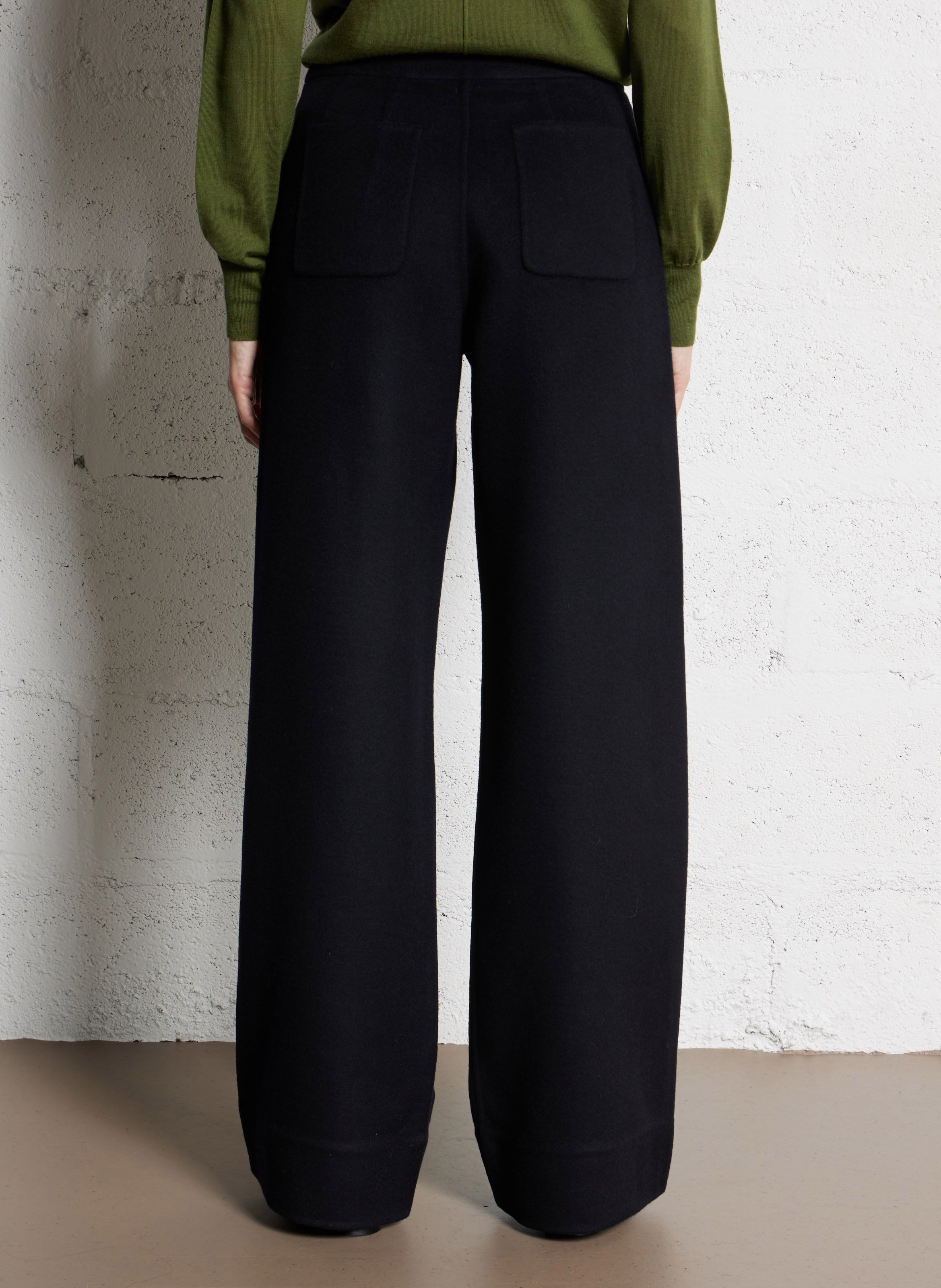 Pantalon droit en laine mélangée SOEUR Bleu