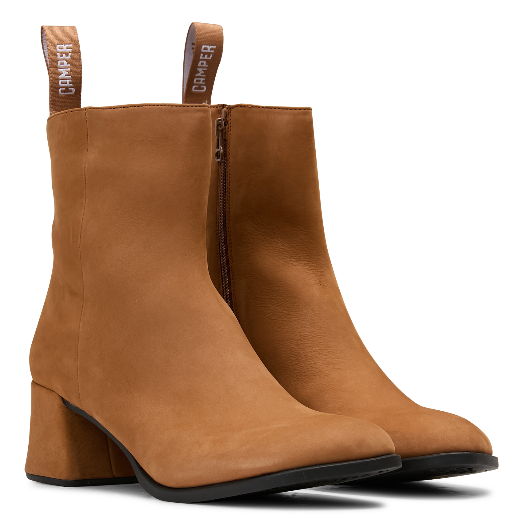 Bottines à talons unies en cuir CAMPER Marron