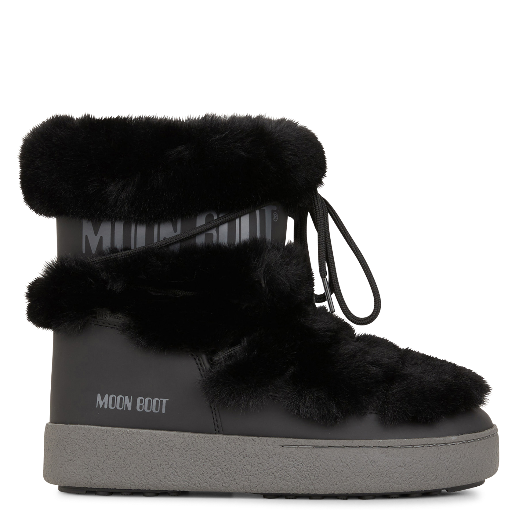 Boots à lacets à détail fourrure MOON BOOT Noir