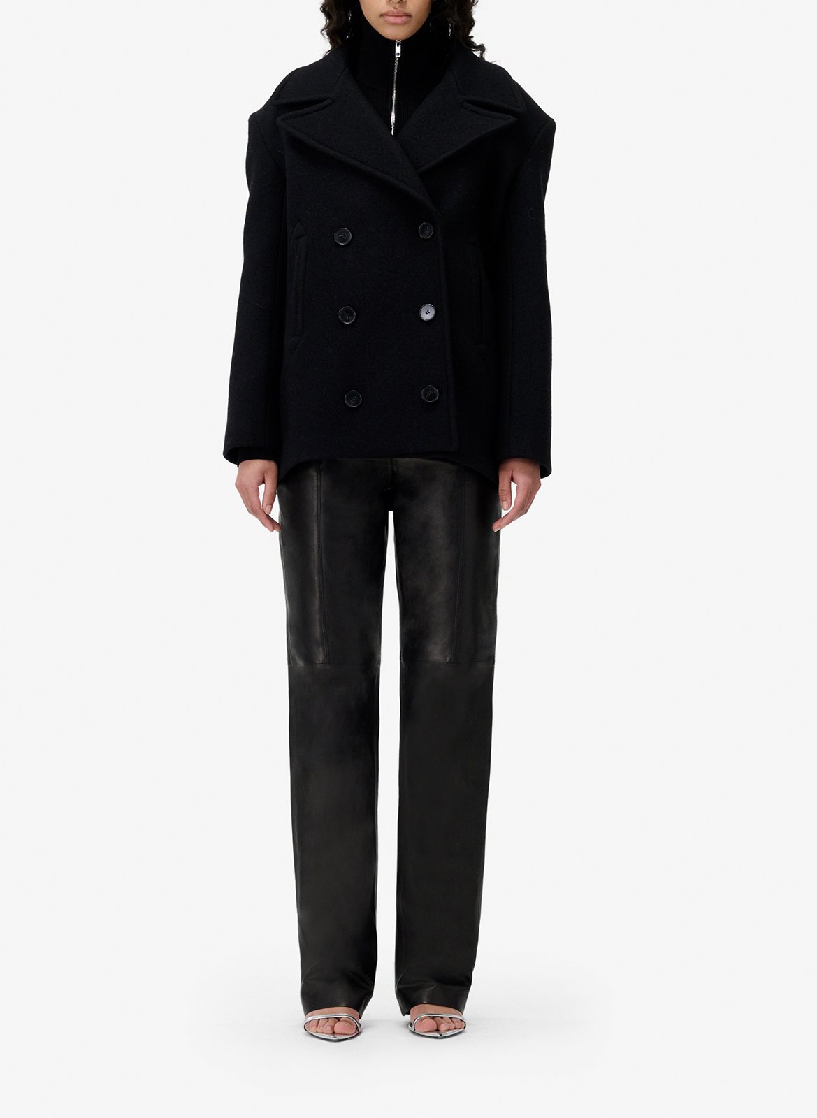 Manteau tailleur boutonné en laine mélangée IRO Kaki