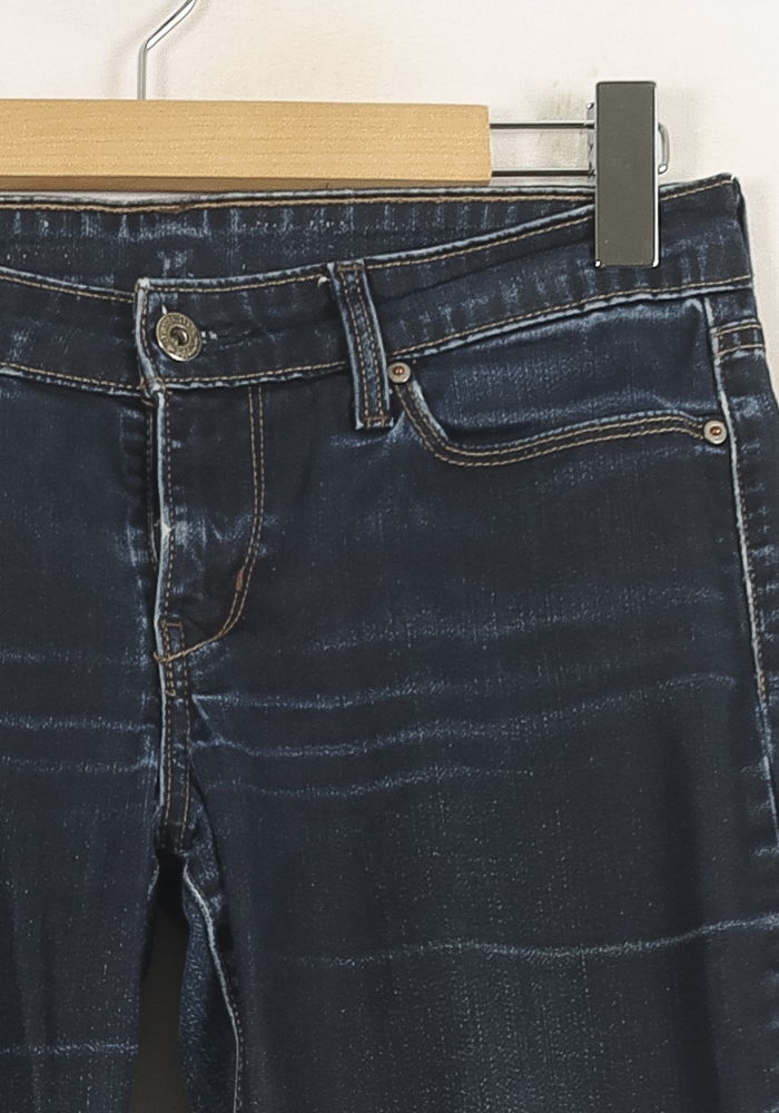 Cropped slim jeans with studs Blue