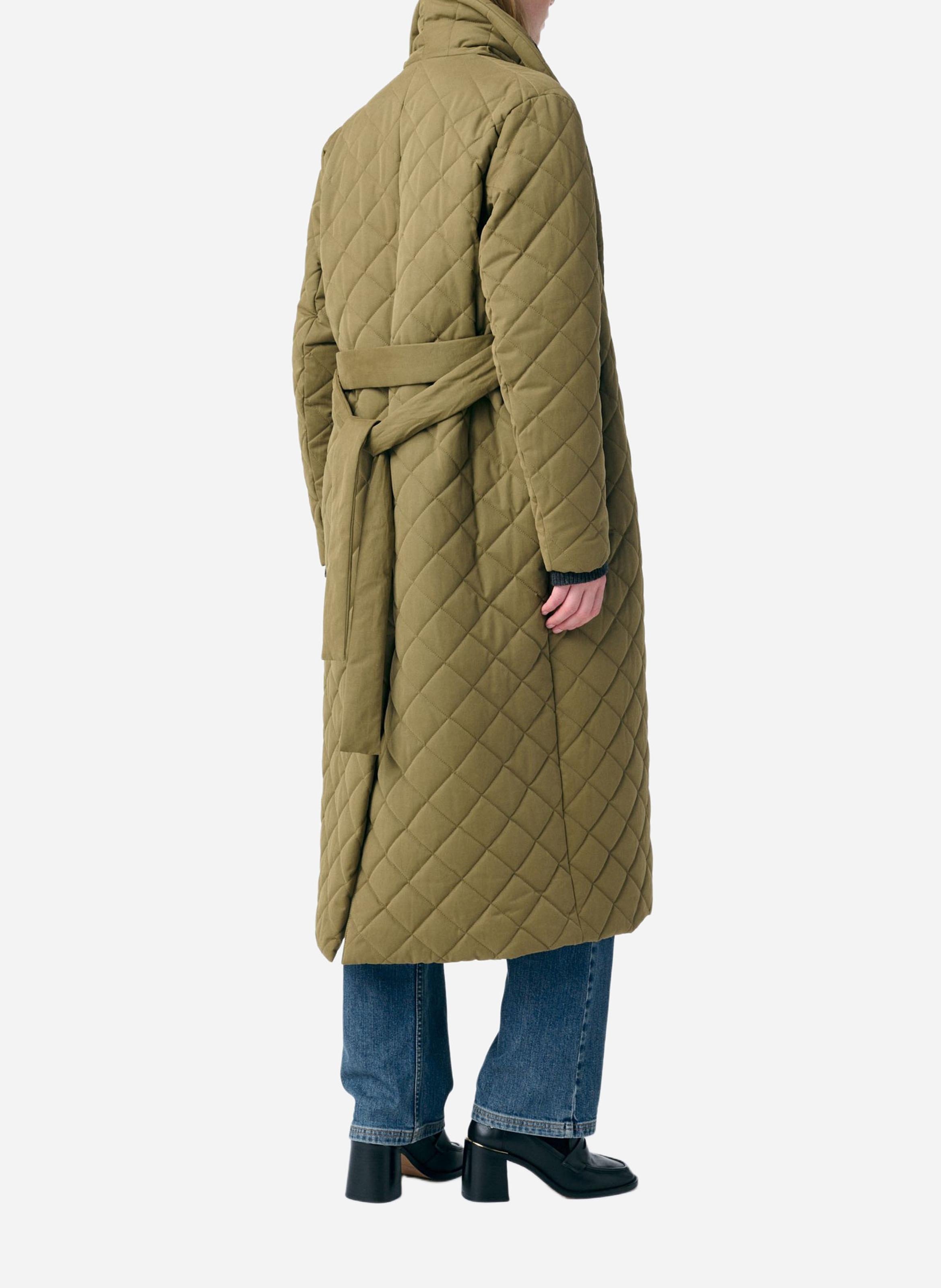 Quilted mid-length coat with belt VANESSA BRUNO Green