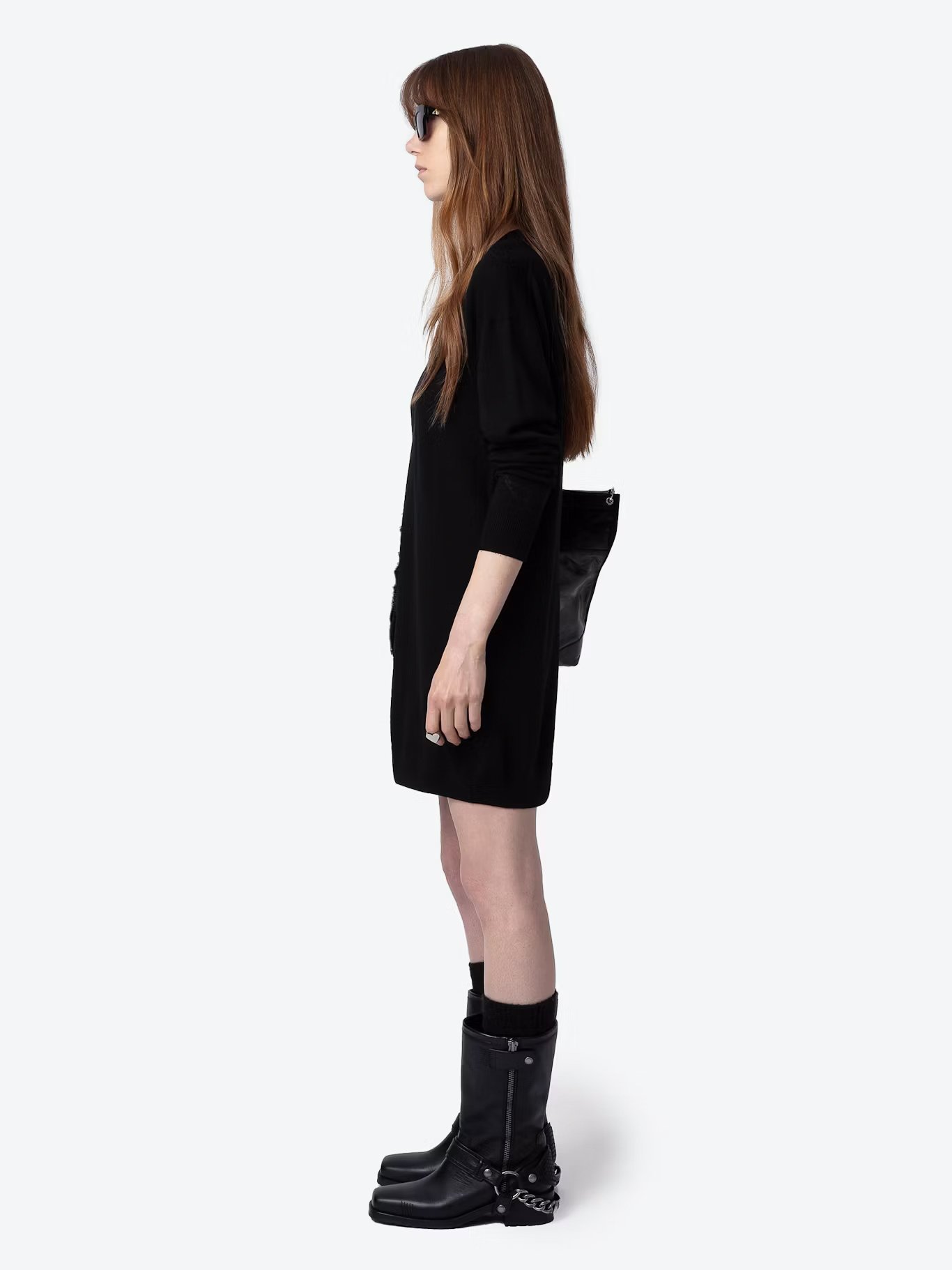Robe courte col rond en laine ZADIG&VOLTAIRE Noir