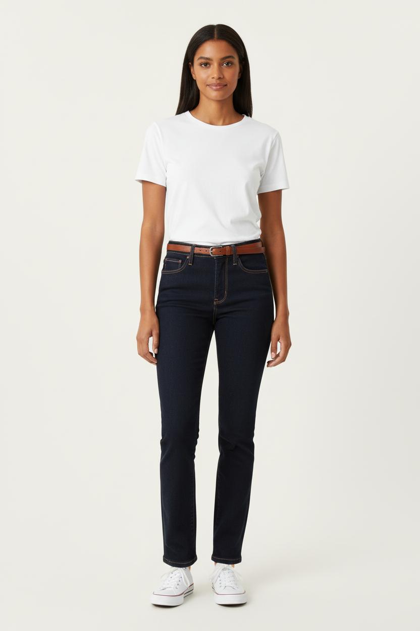 Cropped slim jeans with studs LEVI'S - Seconde main Blue