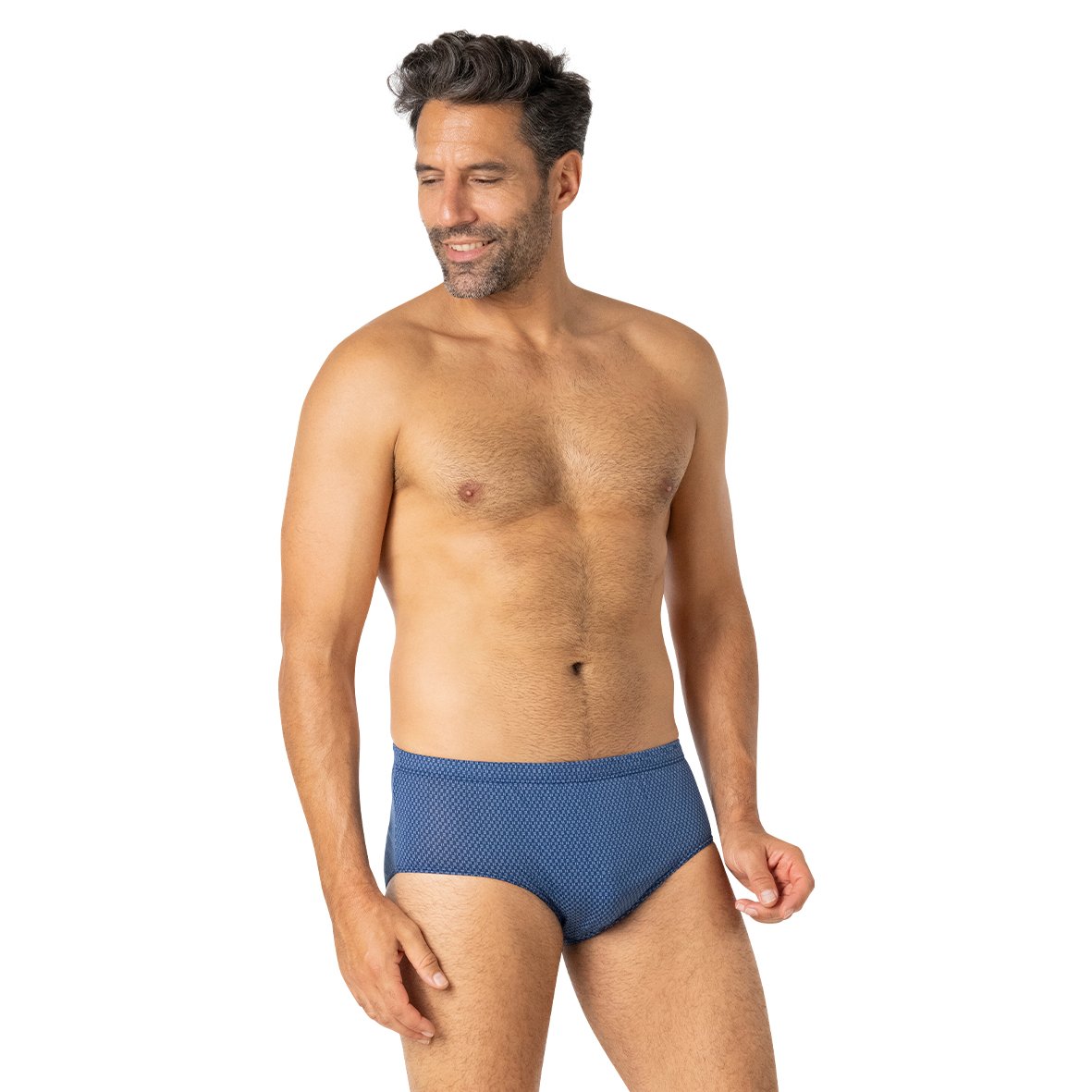 High-rise closed mercerized cotton panties EMINENCE Blue