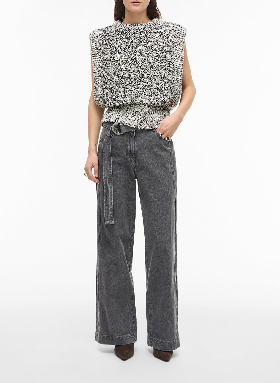 Rechte jeans - katoenblend ROUGE EDIT Grijs