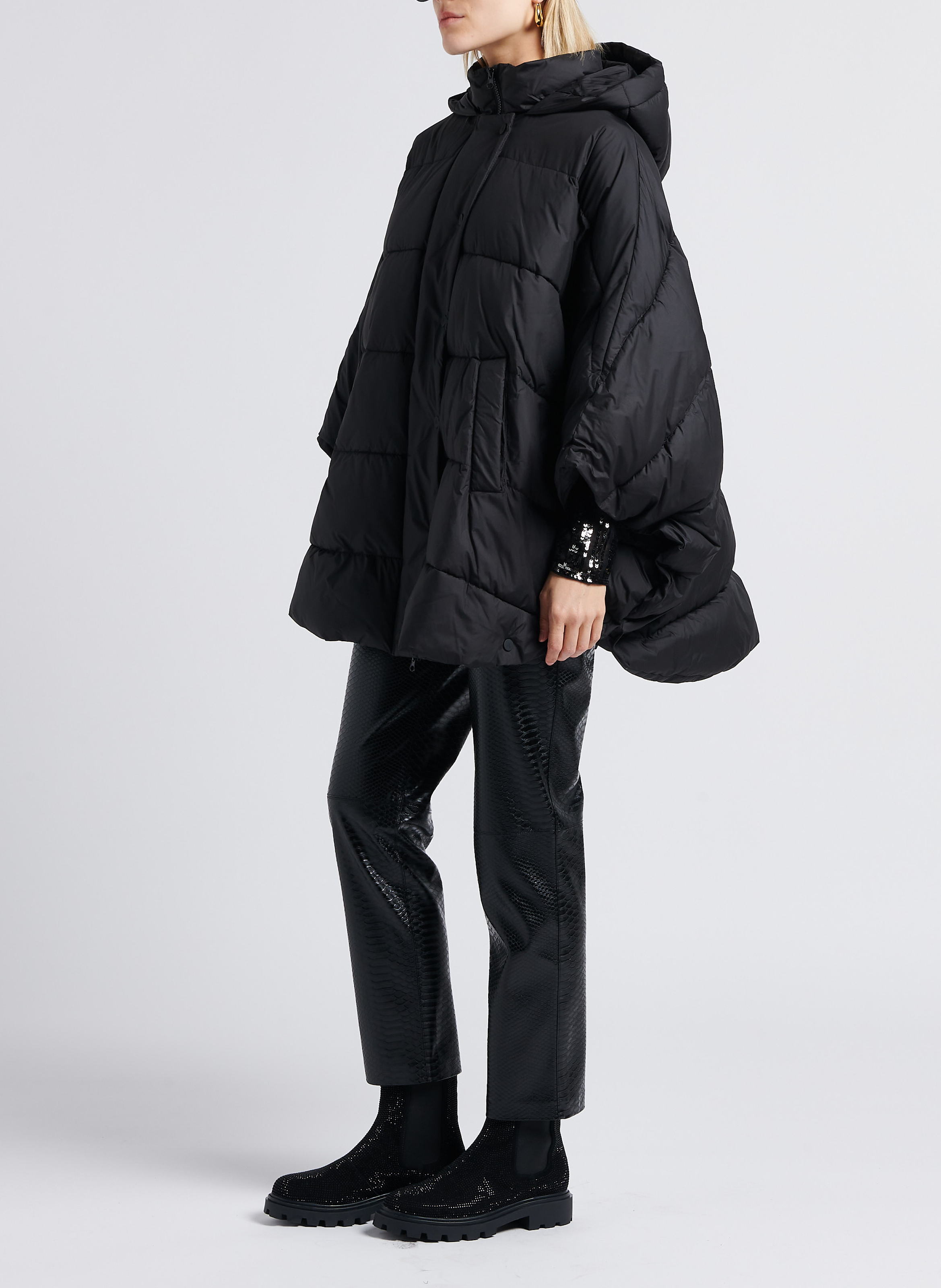 Mock croc straight-leg pants TWINSET Black