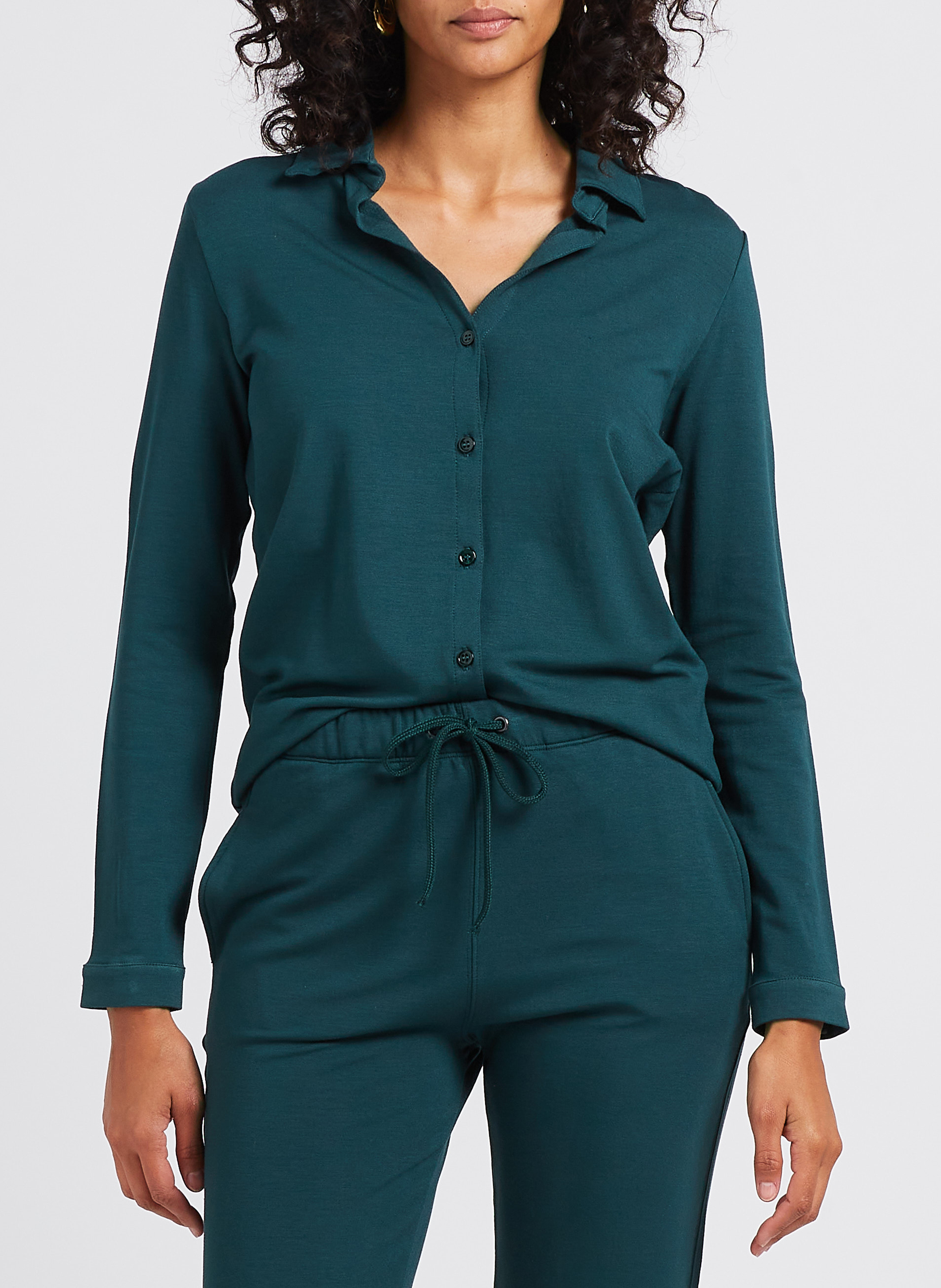 Shirt with classic collar MAJESTIC FILATURES Green