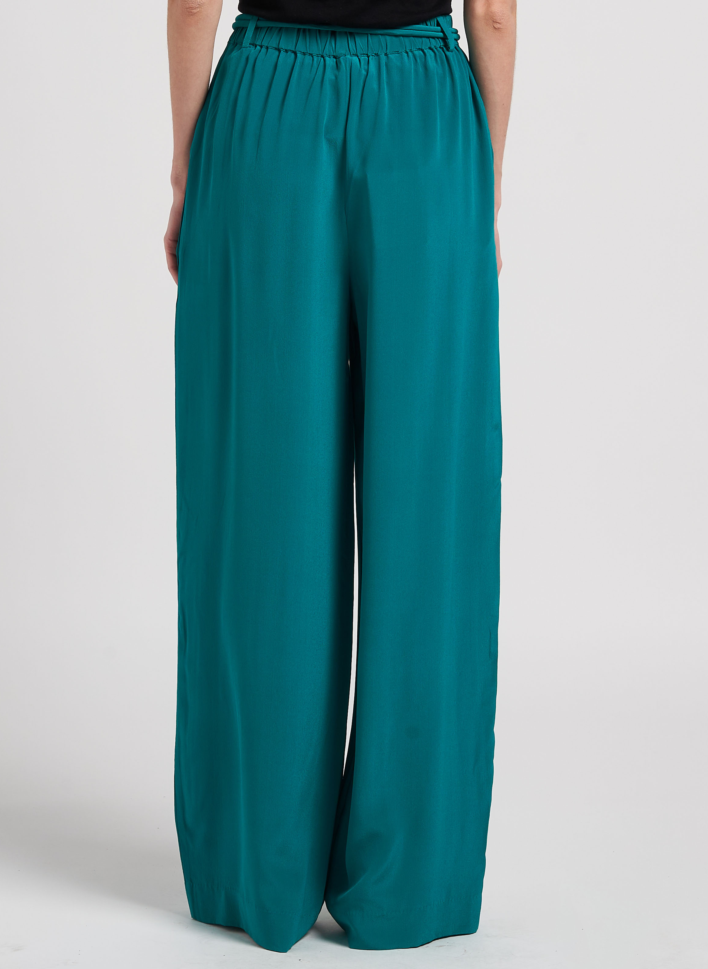 Pantalon palazzo en soie VALENTINE GAUTHIER Bleu