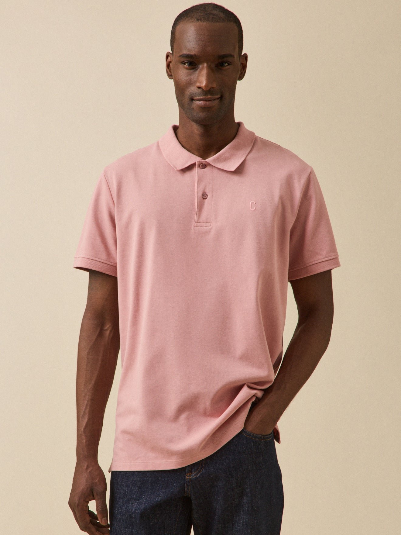 Plain organic cotton piqué polo CYRILLUS Pink
