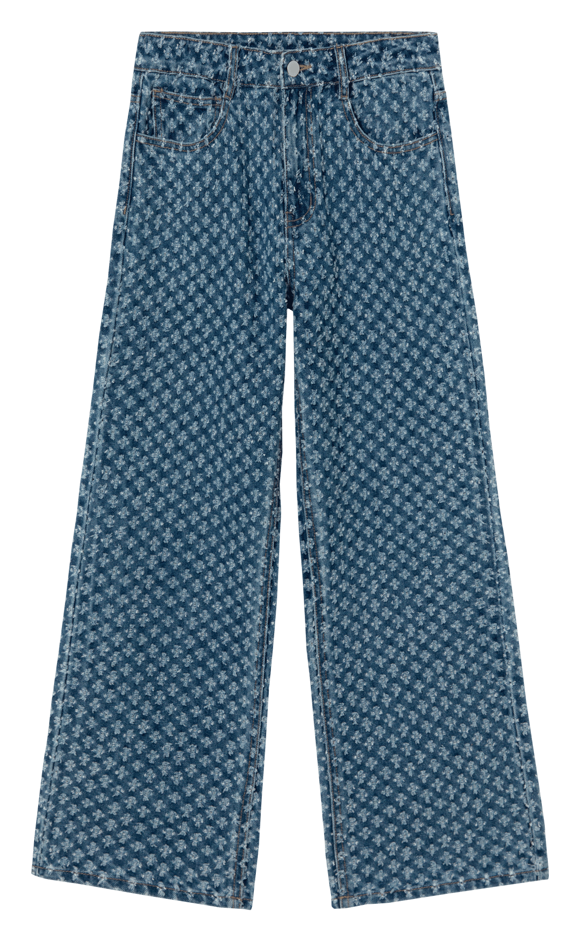 Cotton straight jeans THE TINY BIG SISTER Blue