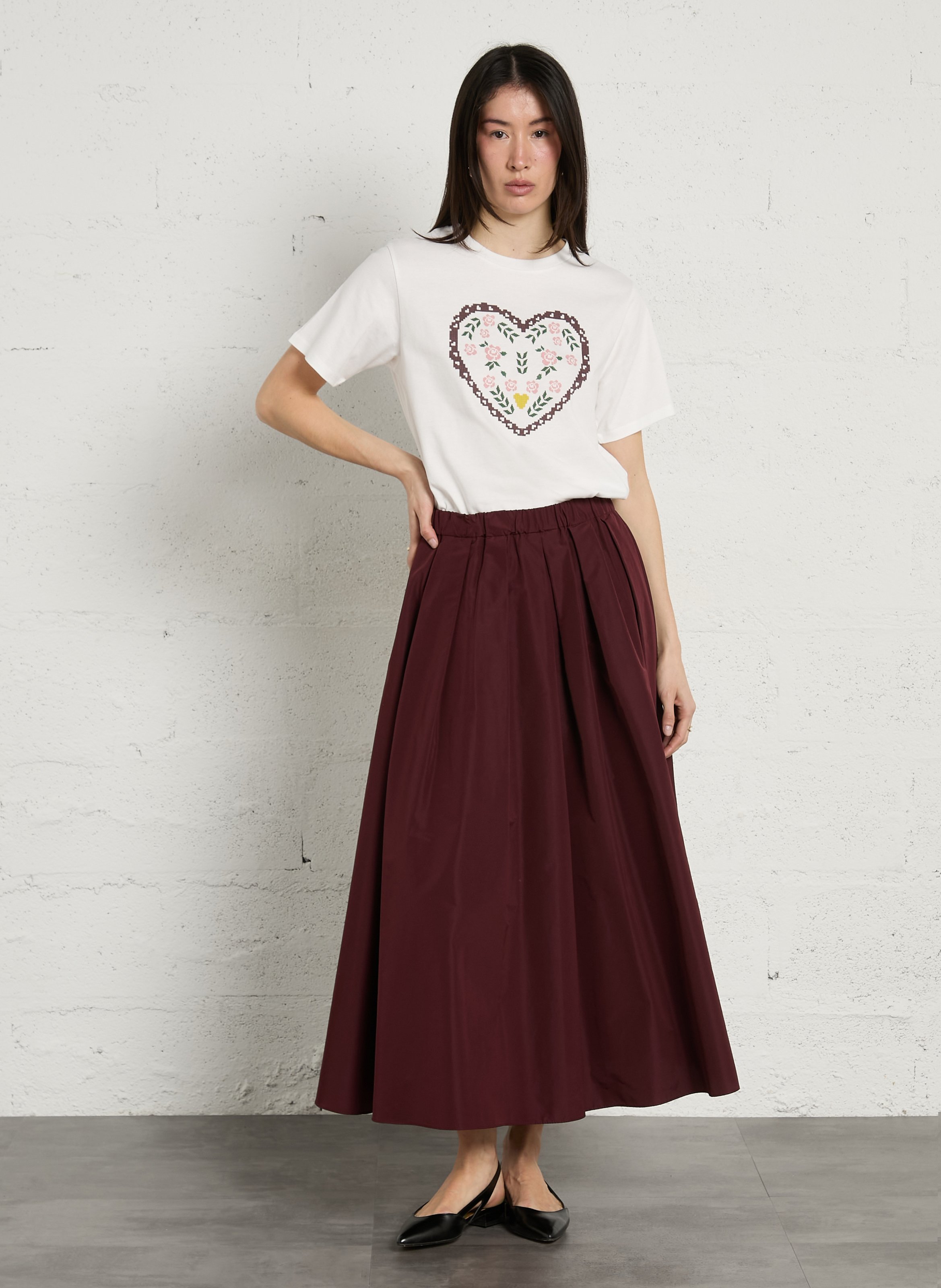 Halflange, gerende rok MAX MARA WEEK END Rood