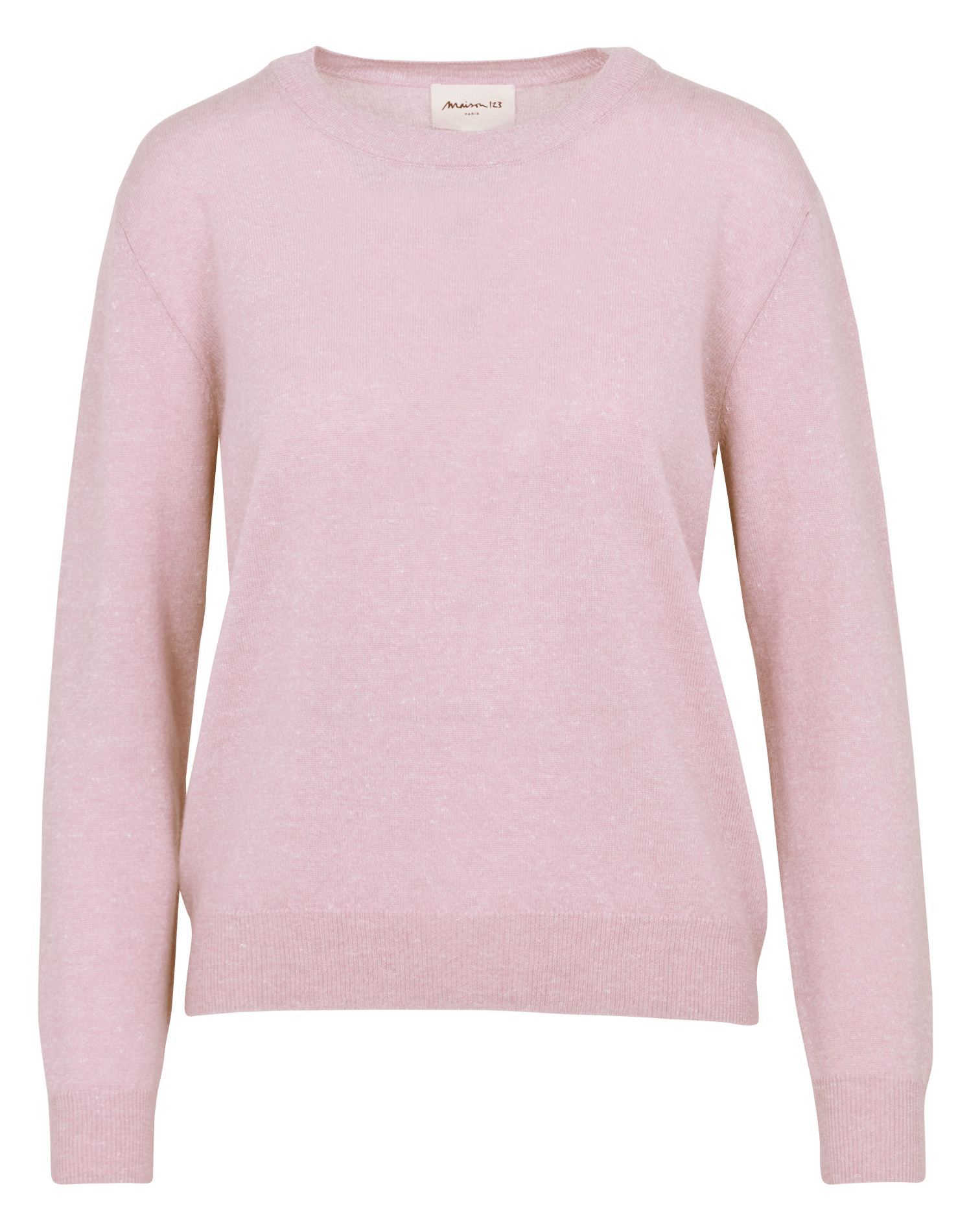 Pull droit uni en cachemire et lin MAISON 123 Violet