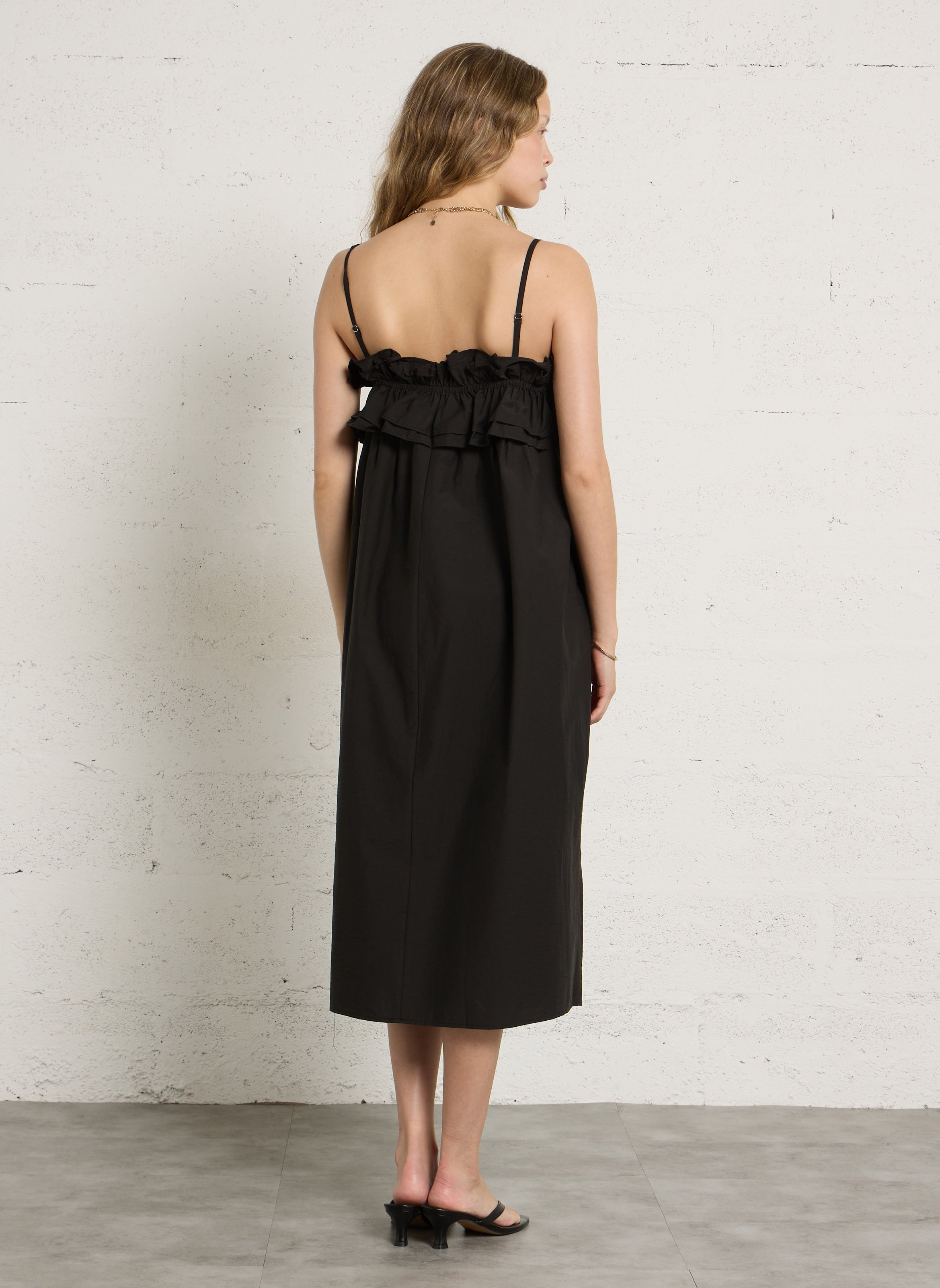 Robe longue en coton SEE U SOON Noir