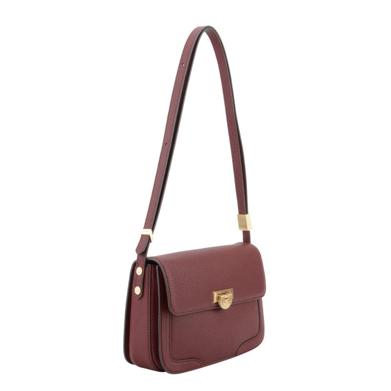 Crossbody bag in cowhide leather Red