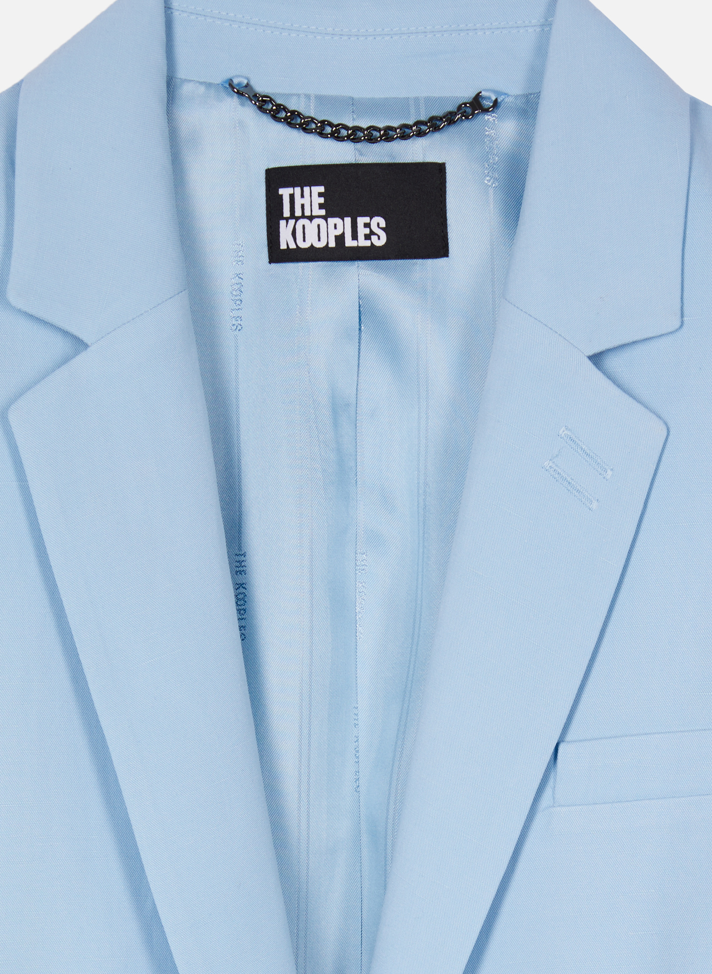 Straight tailored blazer in linen and cotton THE KOOPLES Blue