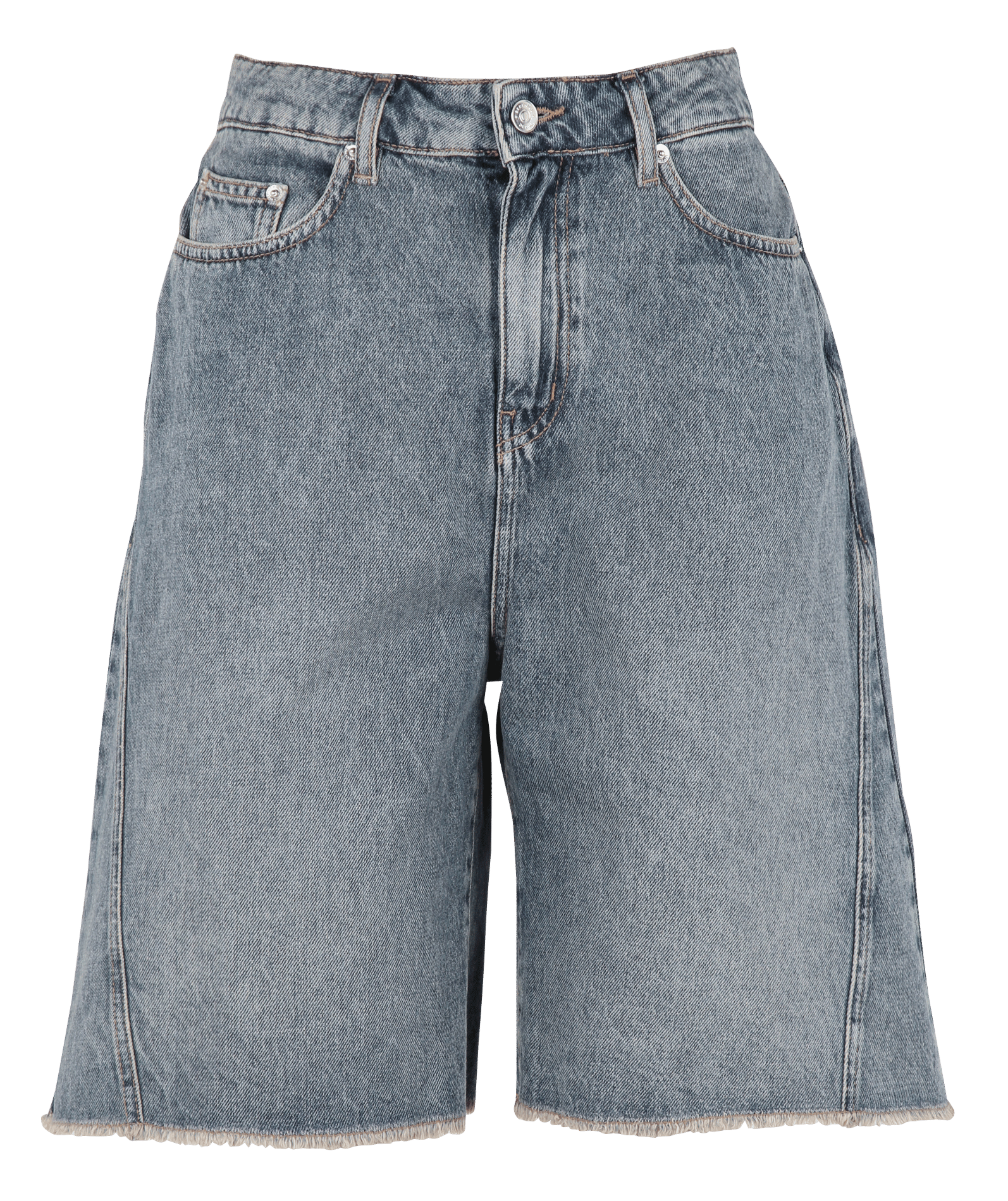 Bermuda large en coton BERENICE Bleu