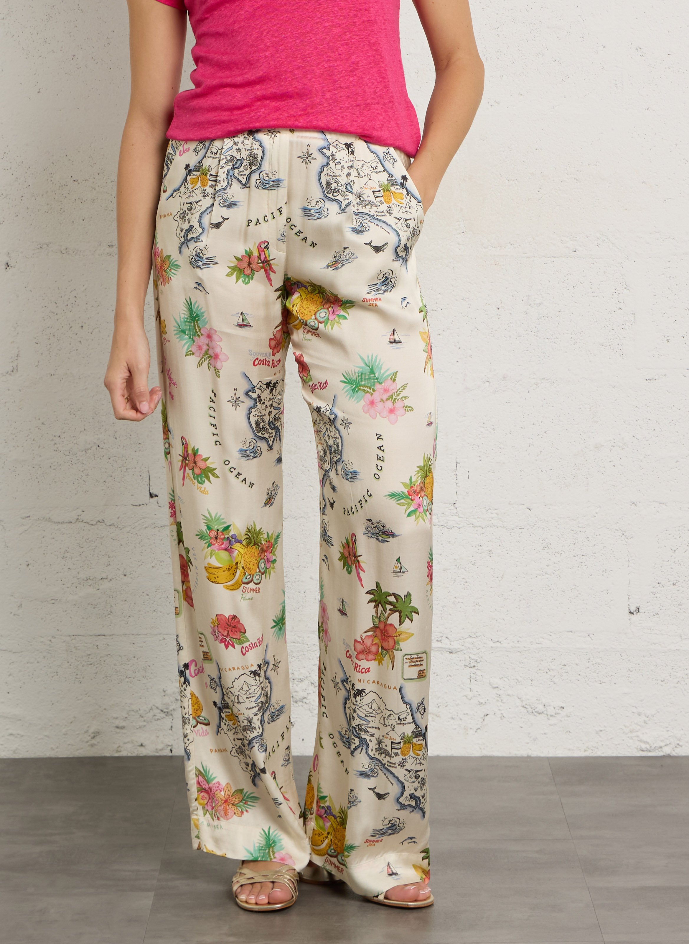 Pantalon large imprimé HARTFORD Multicolore